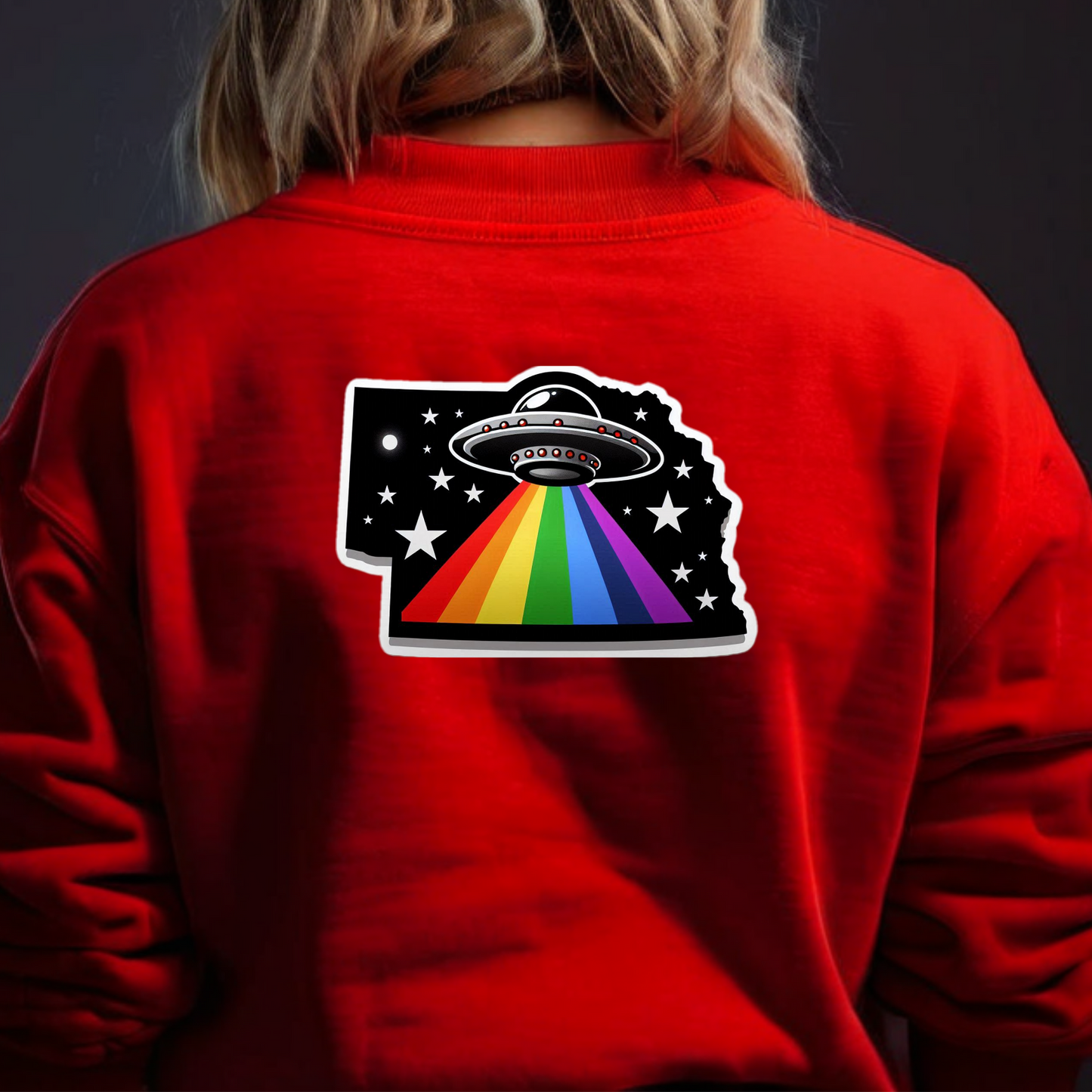 Nebraska PRIDE Sweatshirt On The Back