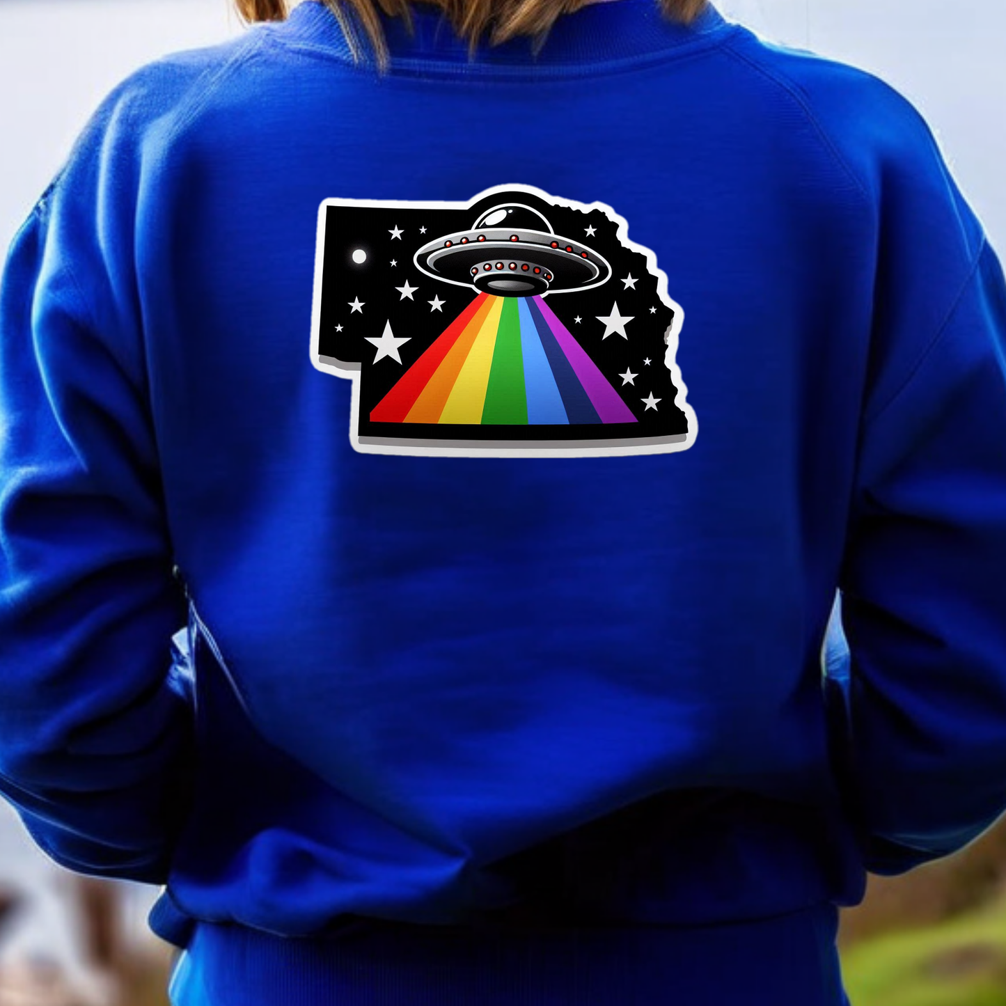 Nebraska PRIDE Sweatshirt On The Back