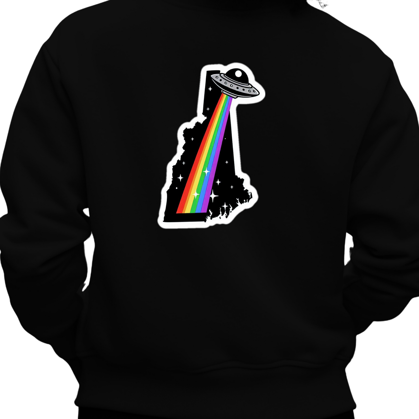 New Hampshire PRIDE Sweatshirt On The Back