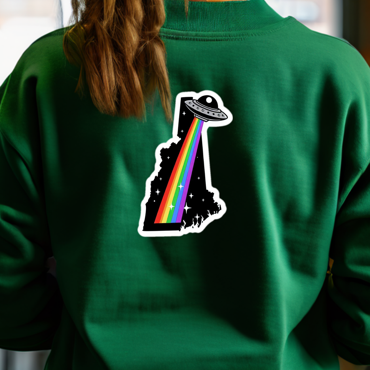 New Hampshire PRIDE Sweatshirt On The Back