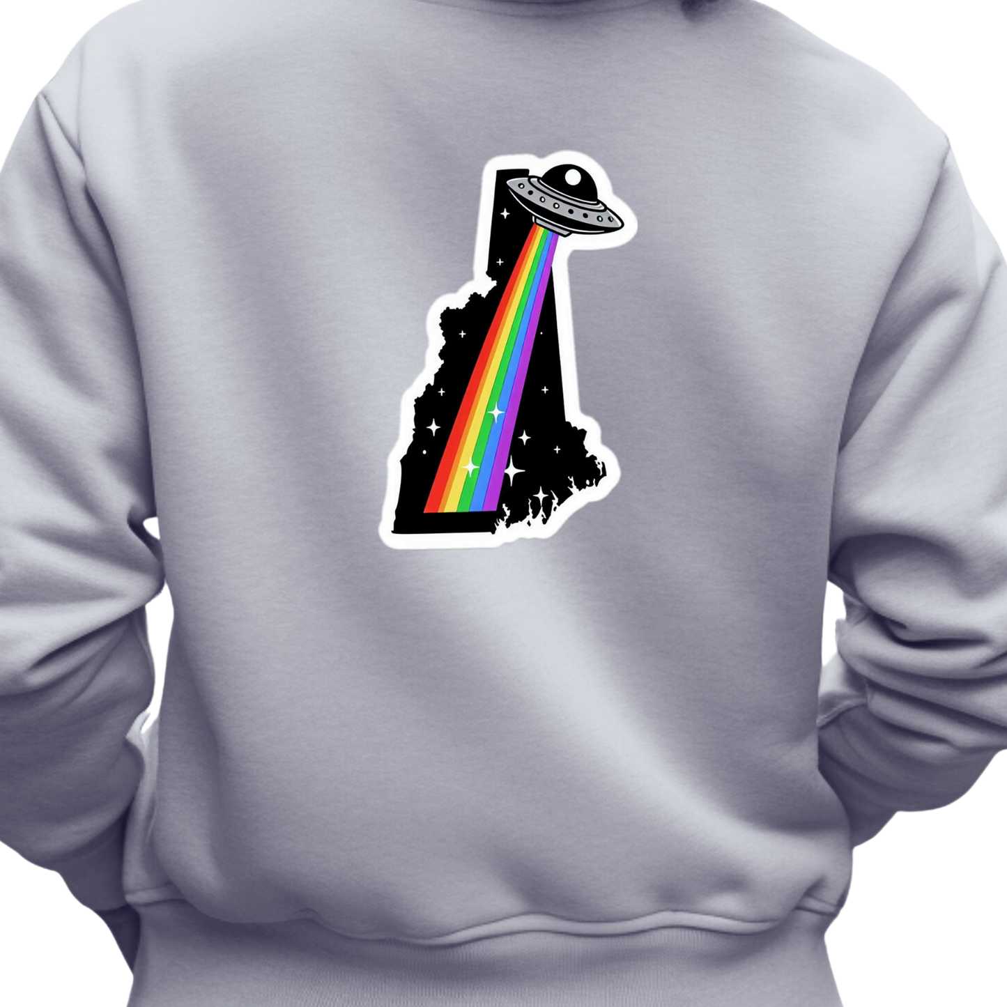 New Hampshire PRIDE Sweatshirt On The Back