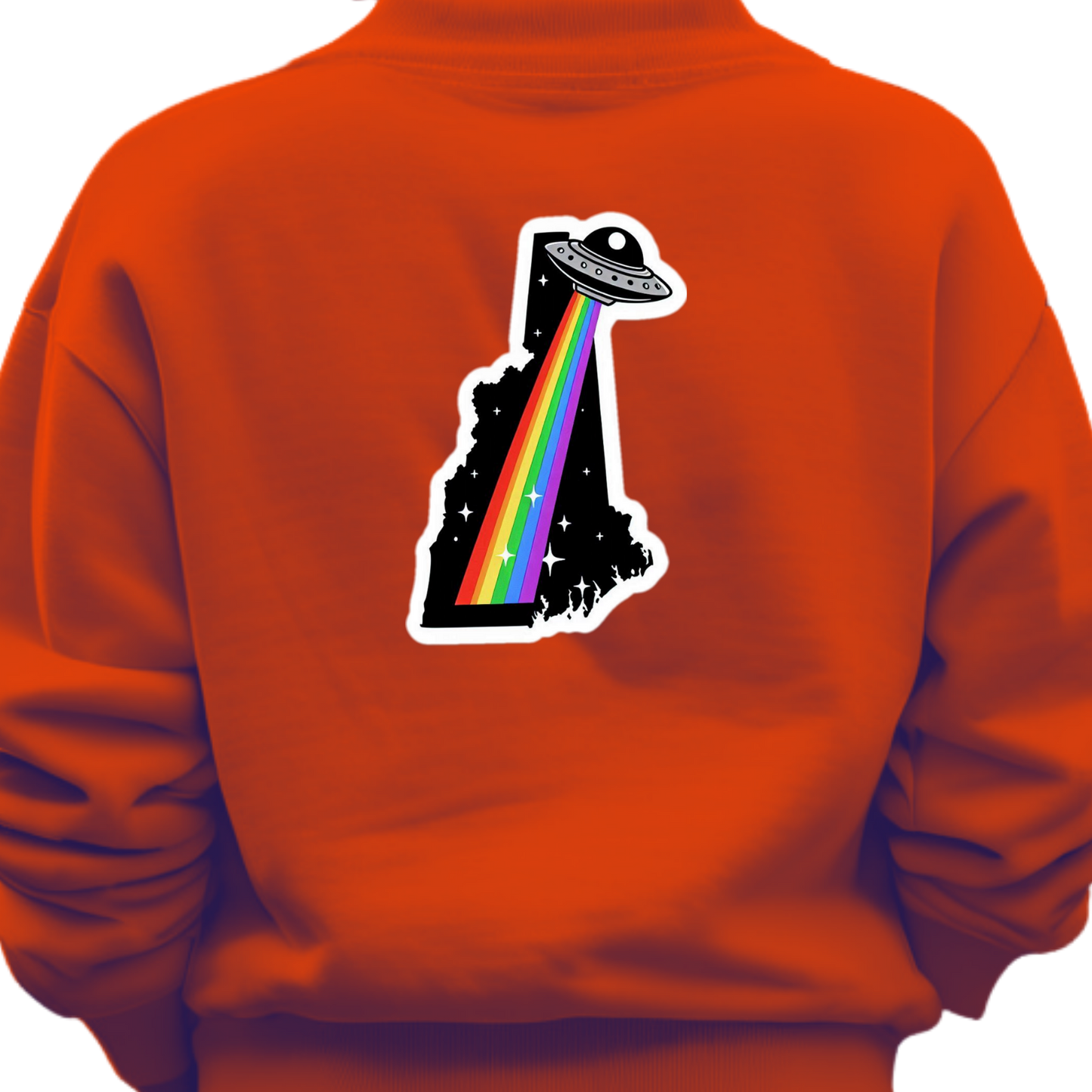New Hampshire PRIDE Sweatshirt On The Back