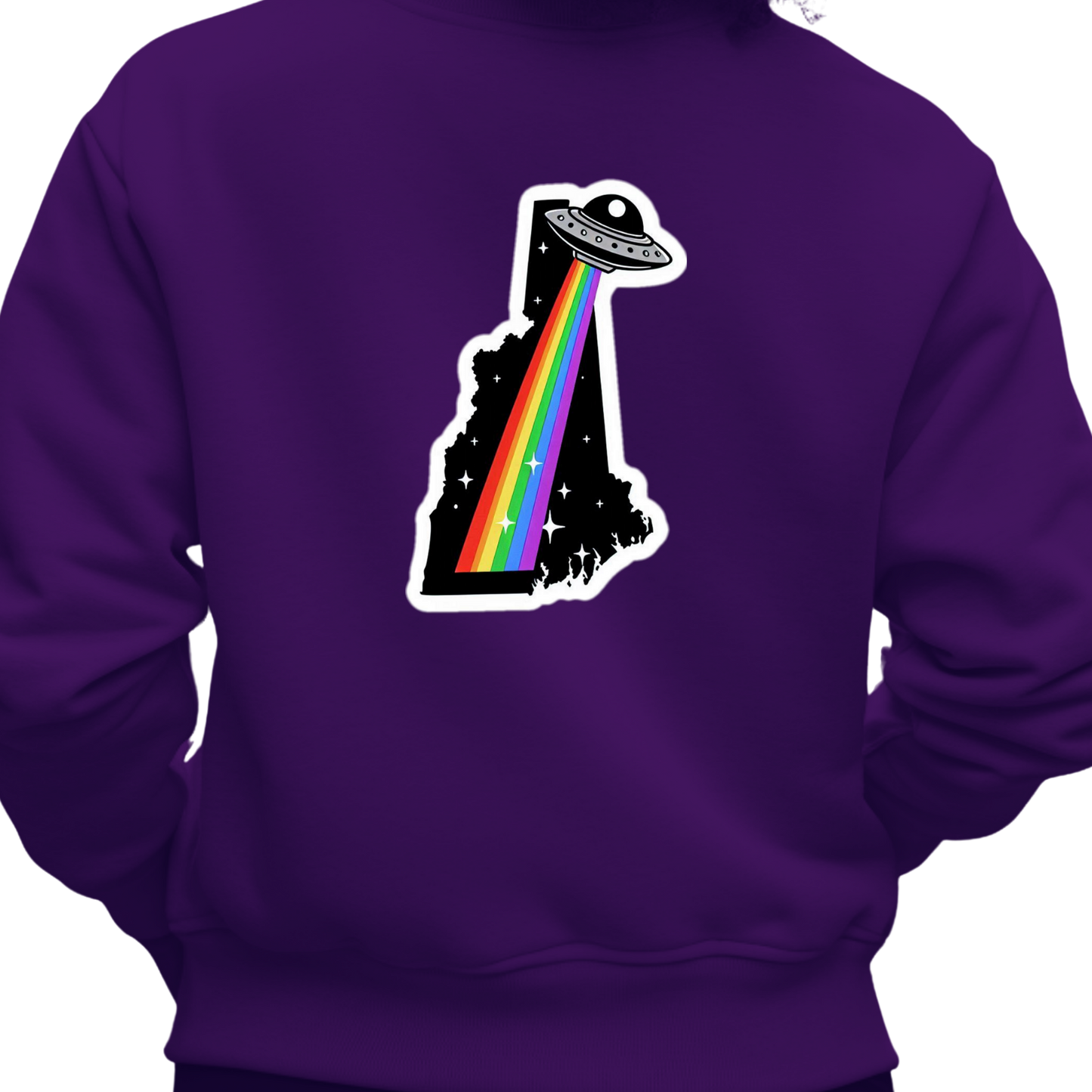 New Hampshire PRIDE Sweatshirt On The Back