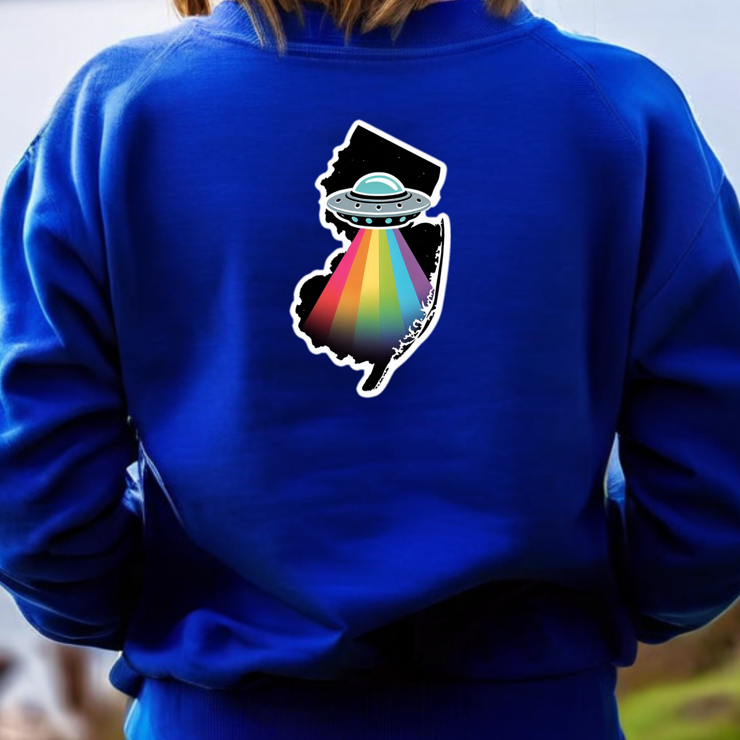 New Jersey PRIDE Sweatshirt On The Back