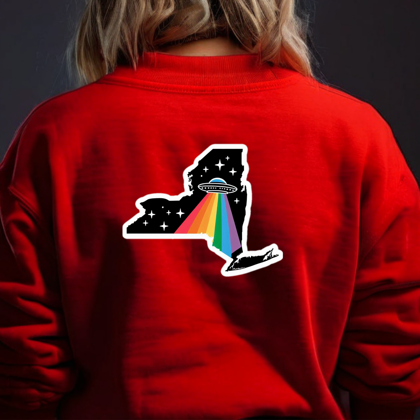 New York PRIDE Sweatshirt On The Back