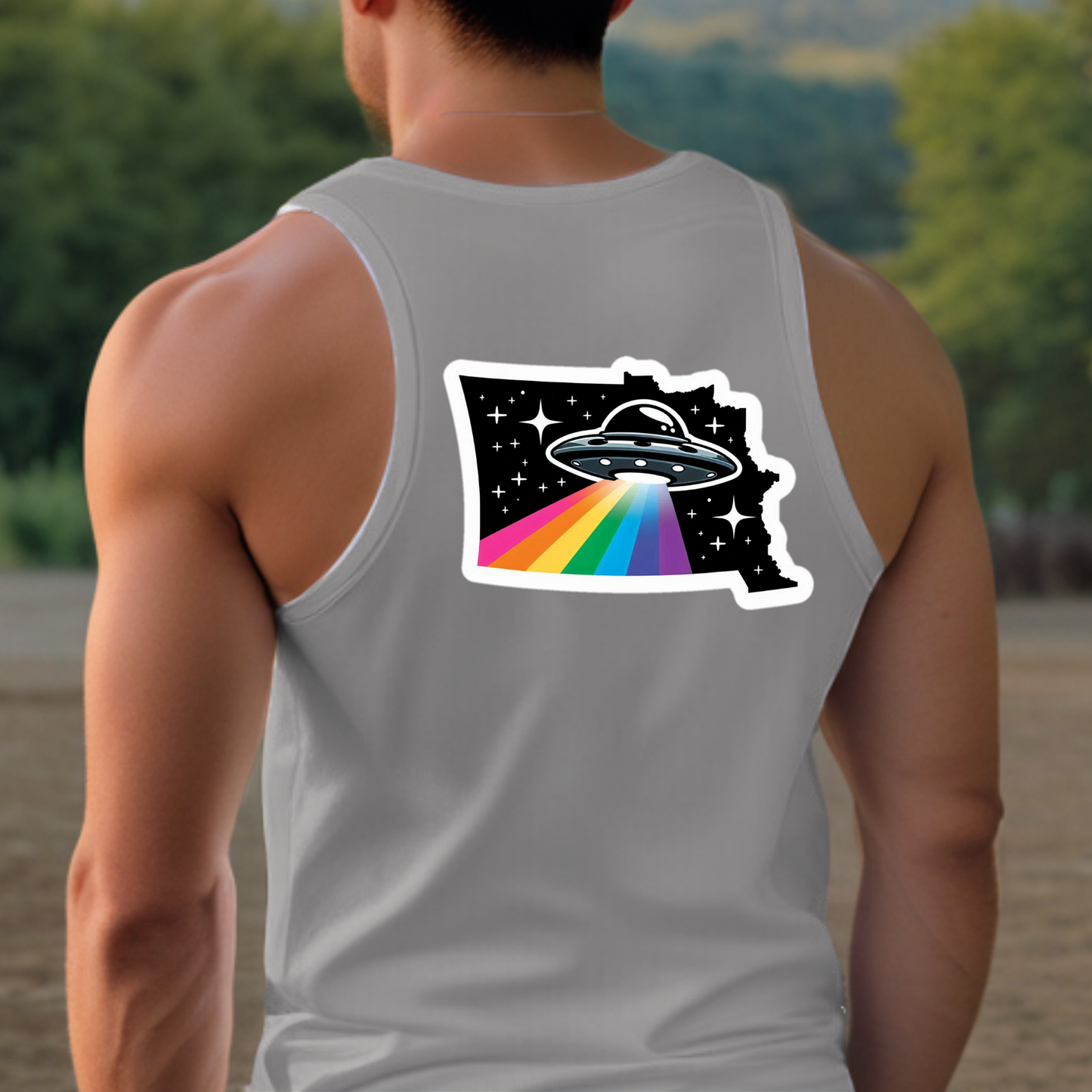 North Dakota Pride Tank Top - Back Print
