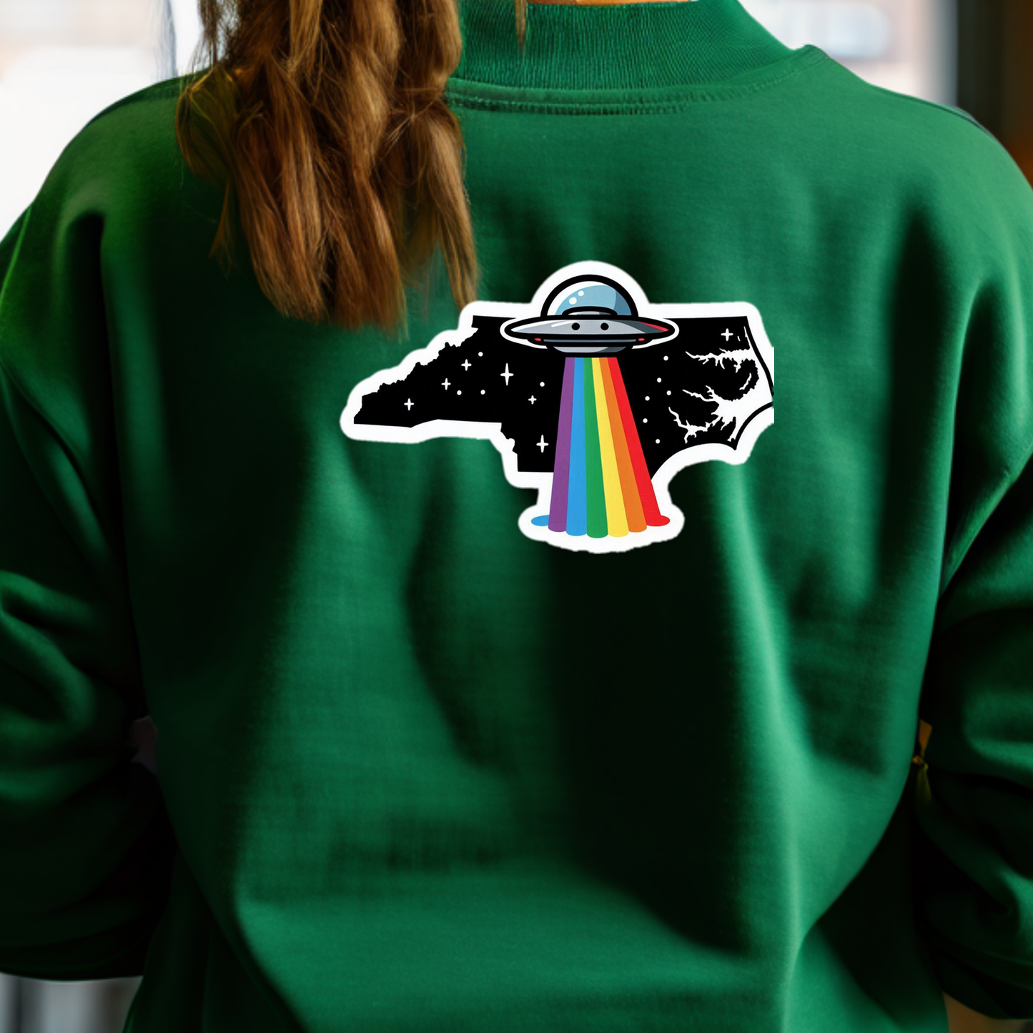 North Carolina PRIDE Sweatshirt On The Back