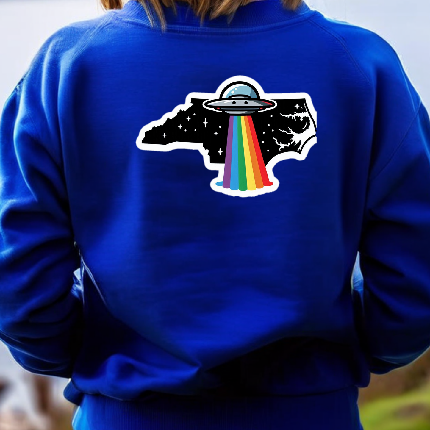 North Carolina PRIDE Sweatshirt On The Back