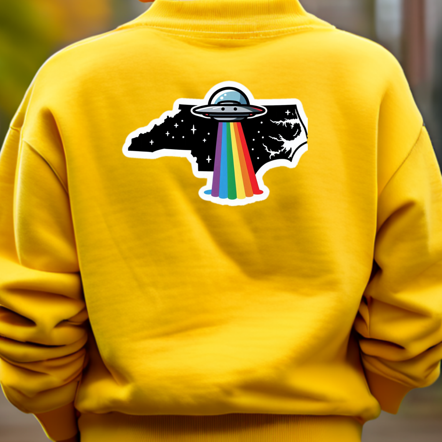 North Carolina PRIDE Sweatshirt On The Back