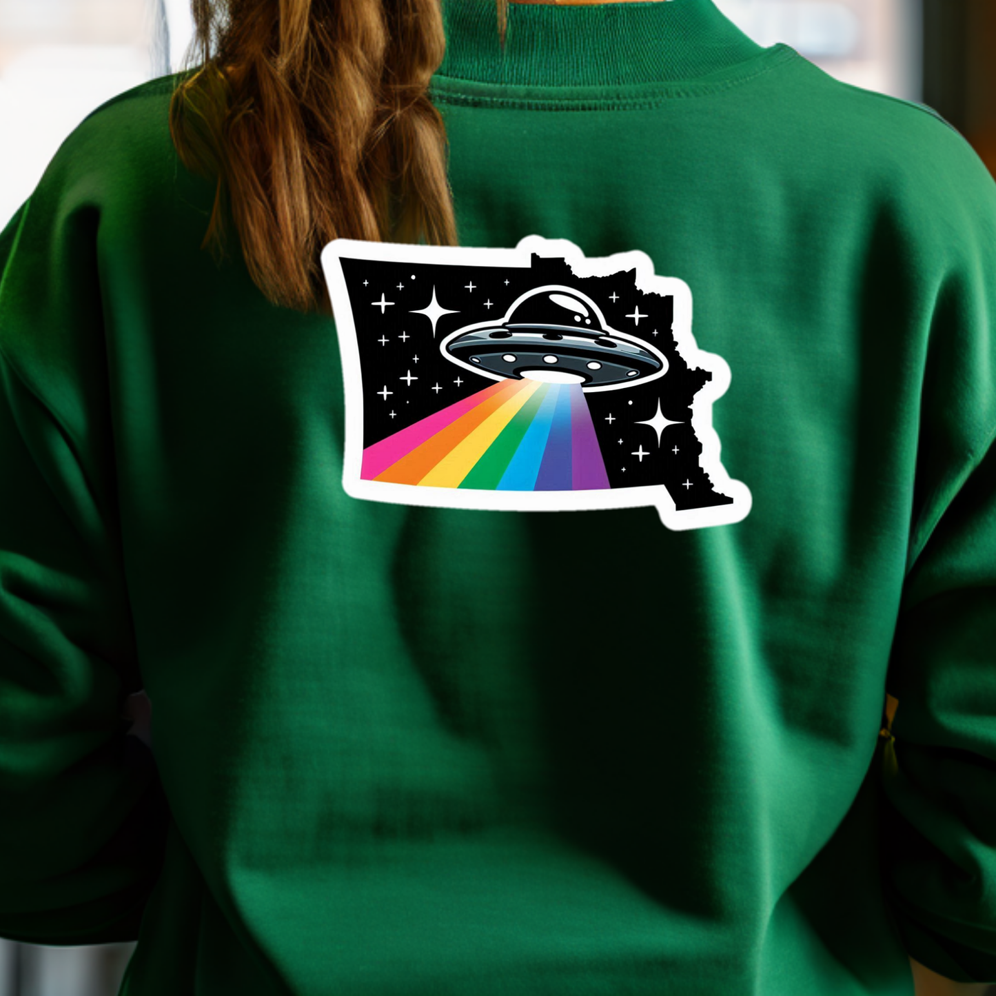 North Dakota PRIDE Sweatshirt On The Back