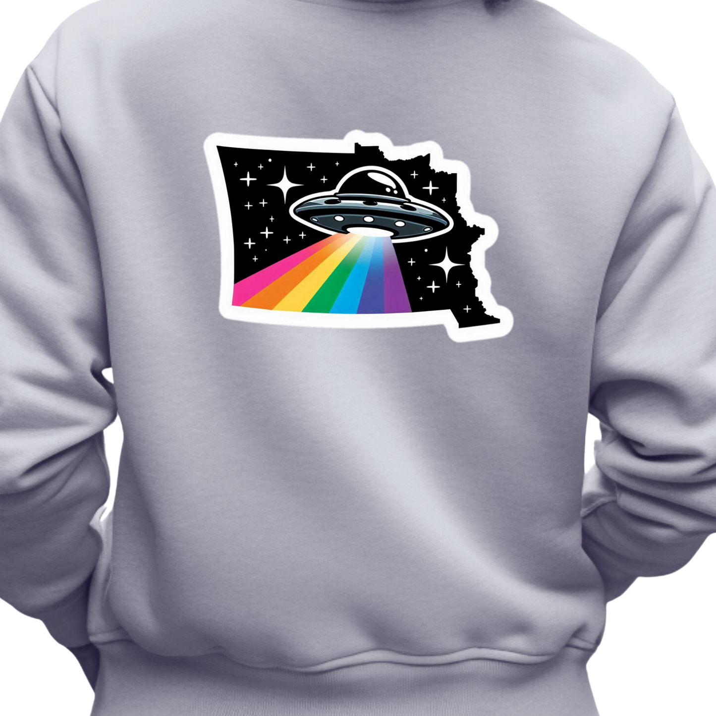 North Dakota PRIDE Sweatshirt On The Back