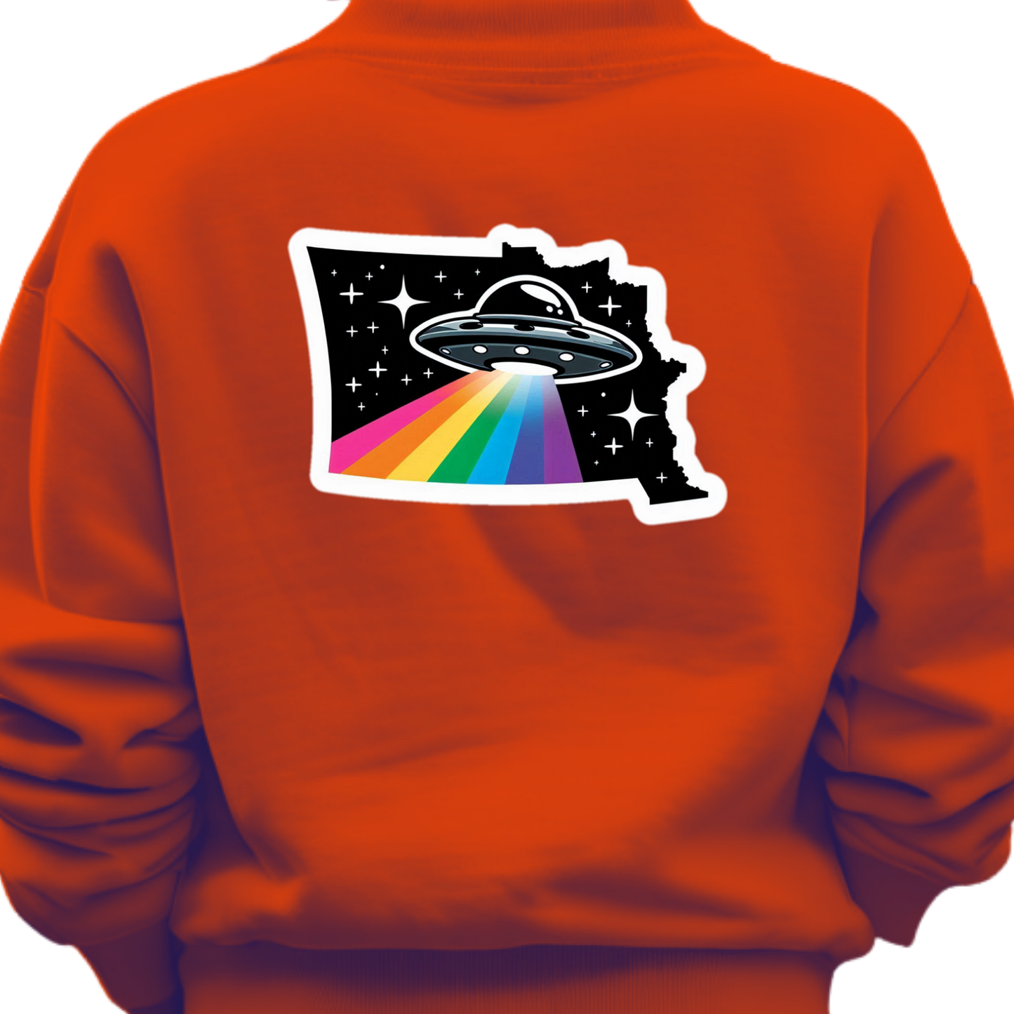 North Dakota PRIDE Sweatshirt On The Back