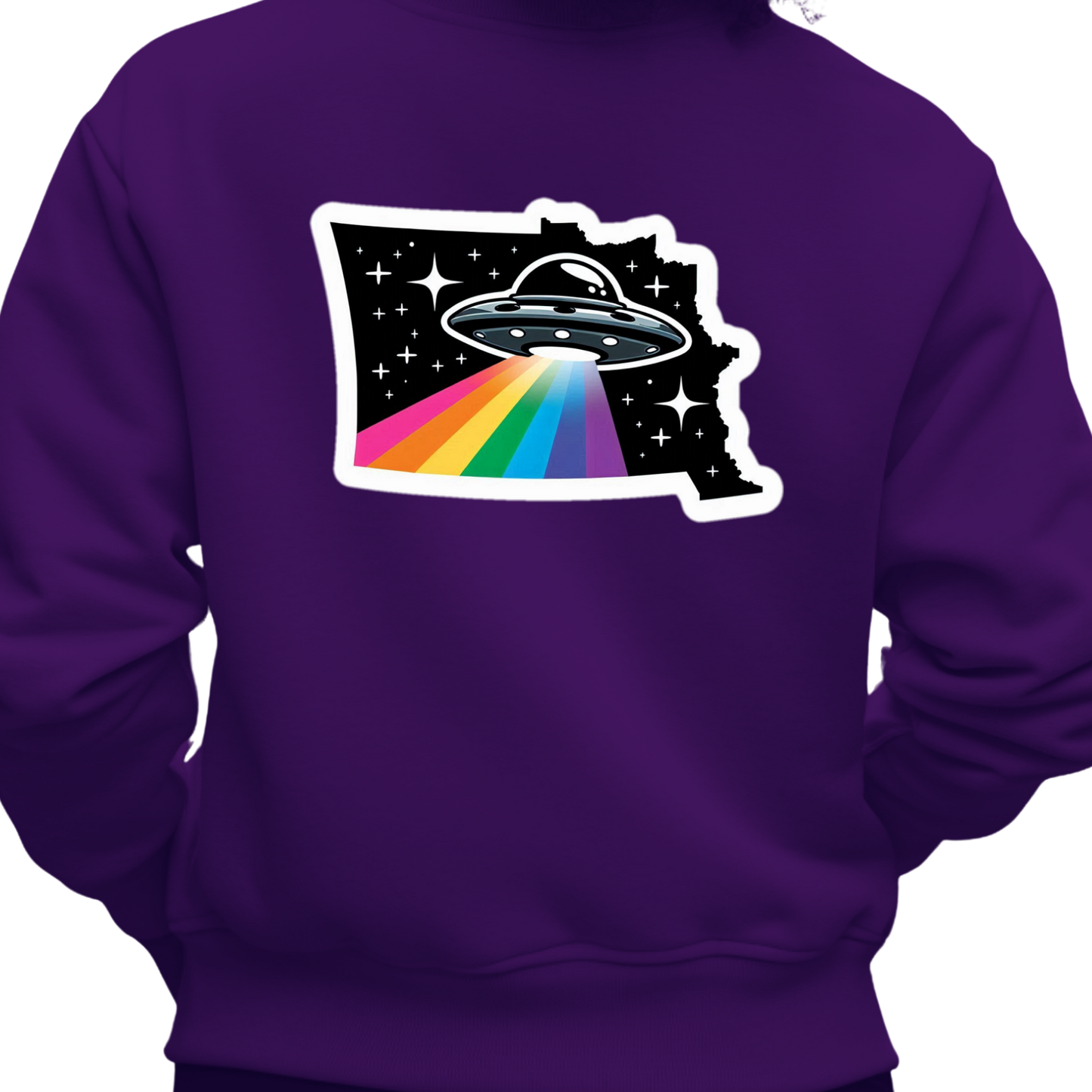 North Dakota PRIDE Sweatshirt On The Back