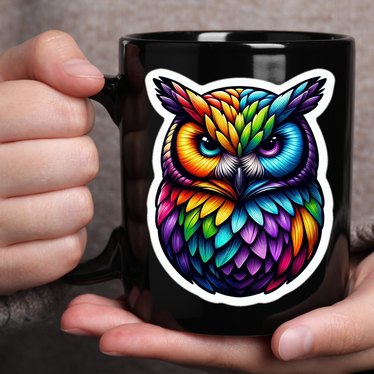 Coffee Mug Featuring Rainbow Owl