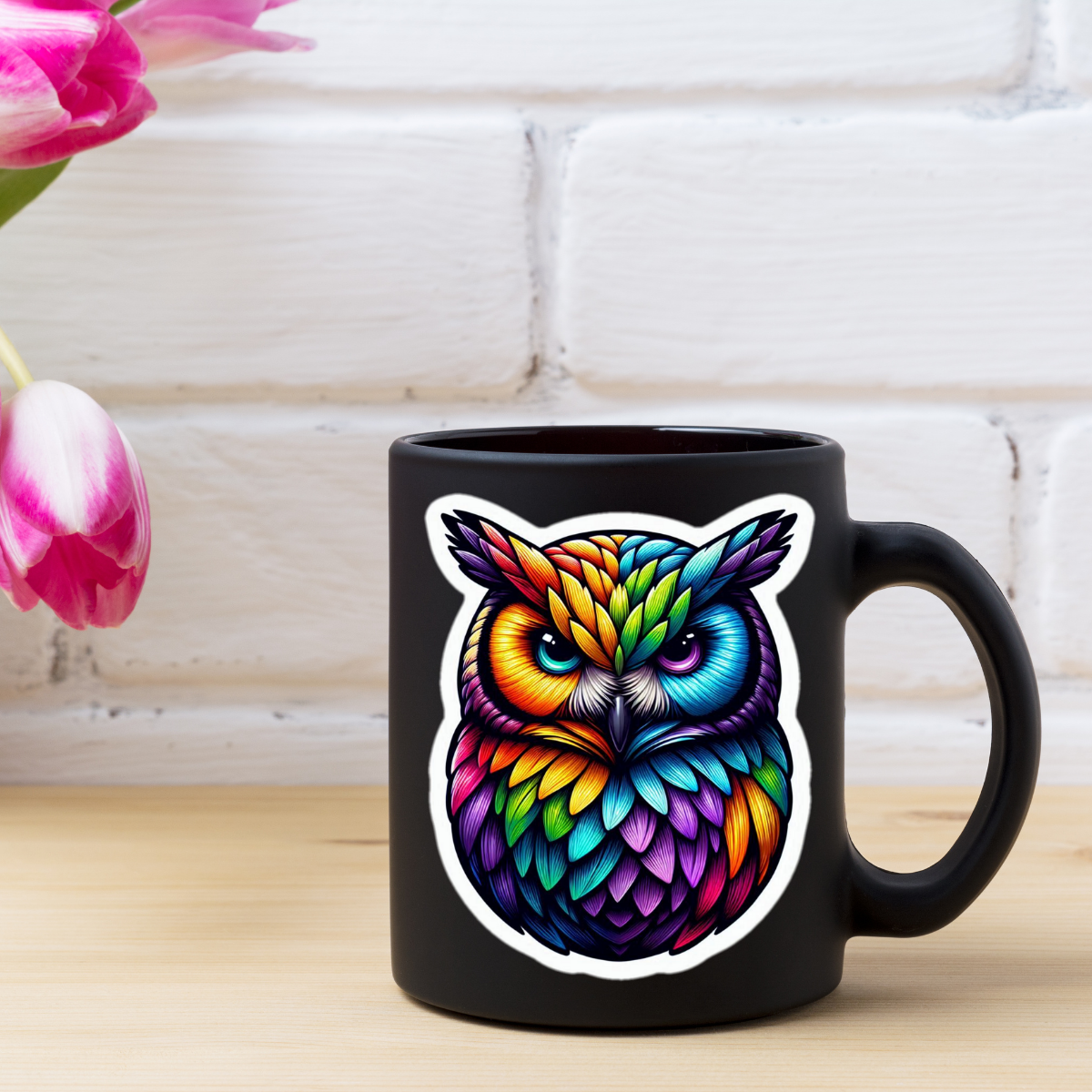 Coffee Mug Featuring Rainbow Owl