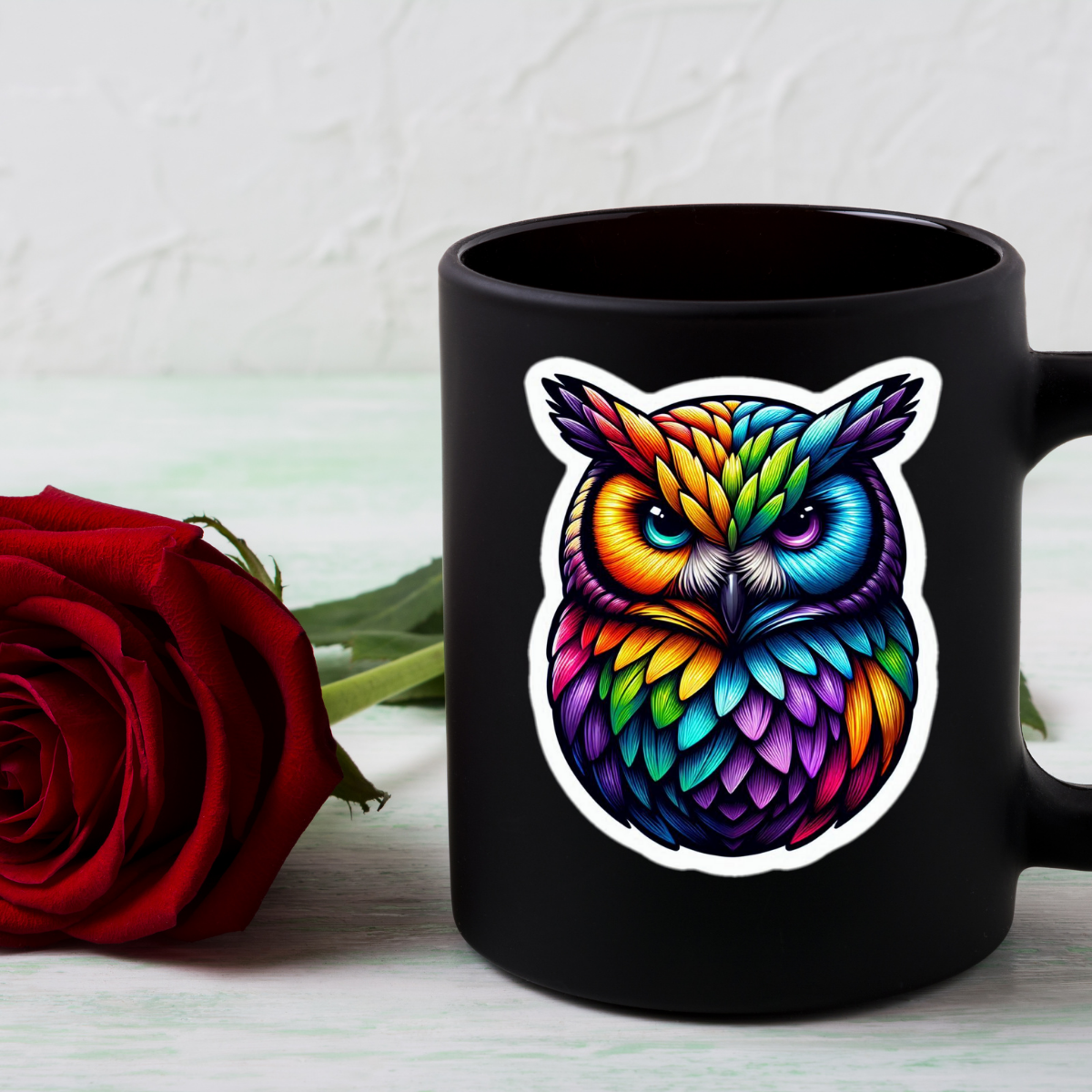 Coffee Mug Featuring Rainbow Owl