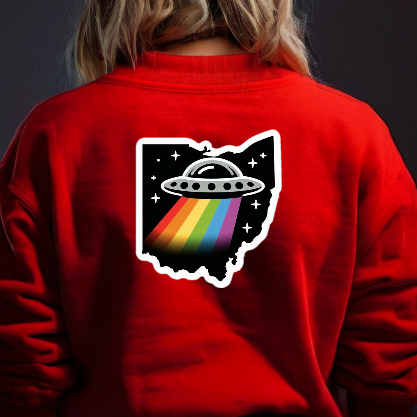 Ohio PRIDE Sweatshirt On The Back