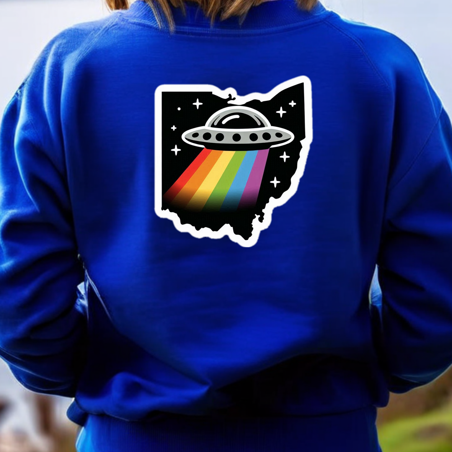 Ohio PRIDE Sweatshirt On The Back