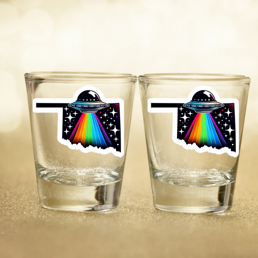 PRIDE Oklahoma Shot Glass