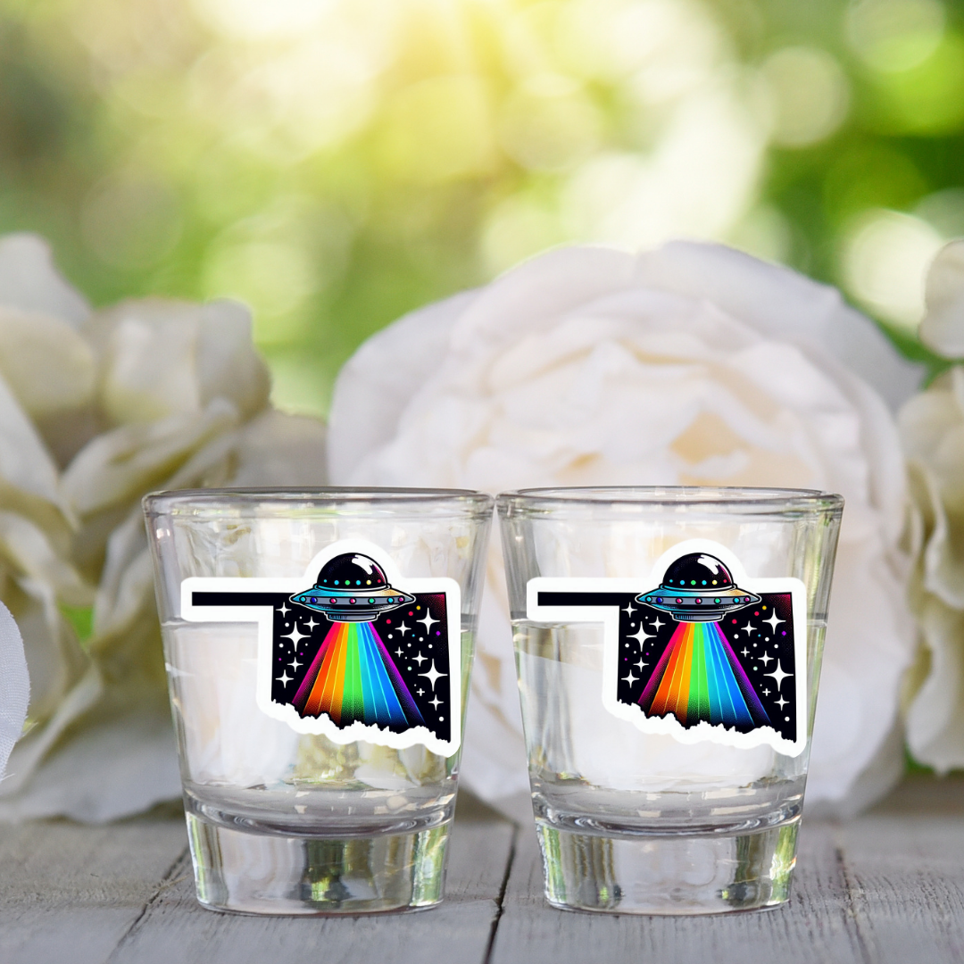 PRIDE Oklahoma Shot Glass