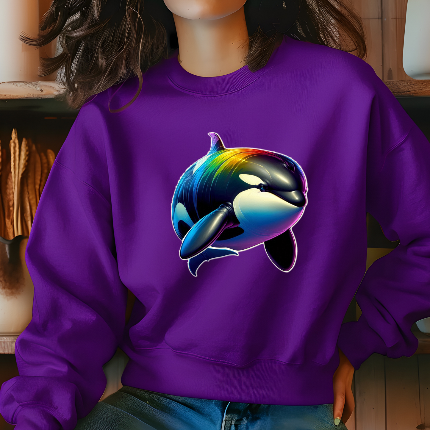 Rainbow Orcas Sweatshirt