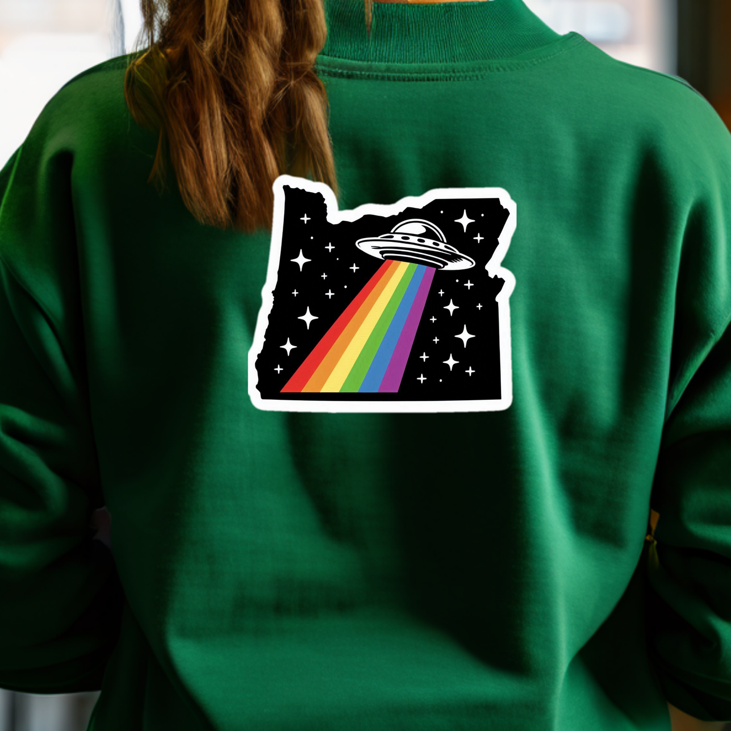 Oregon PRIDE Sweatshirt On The Back