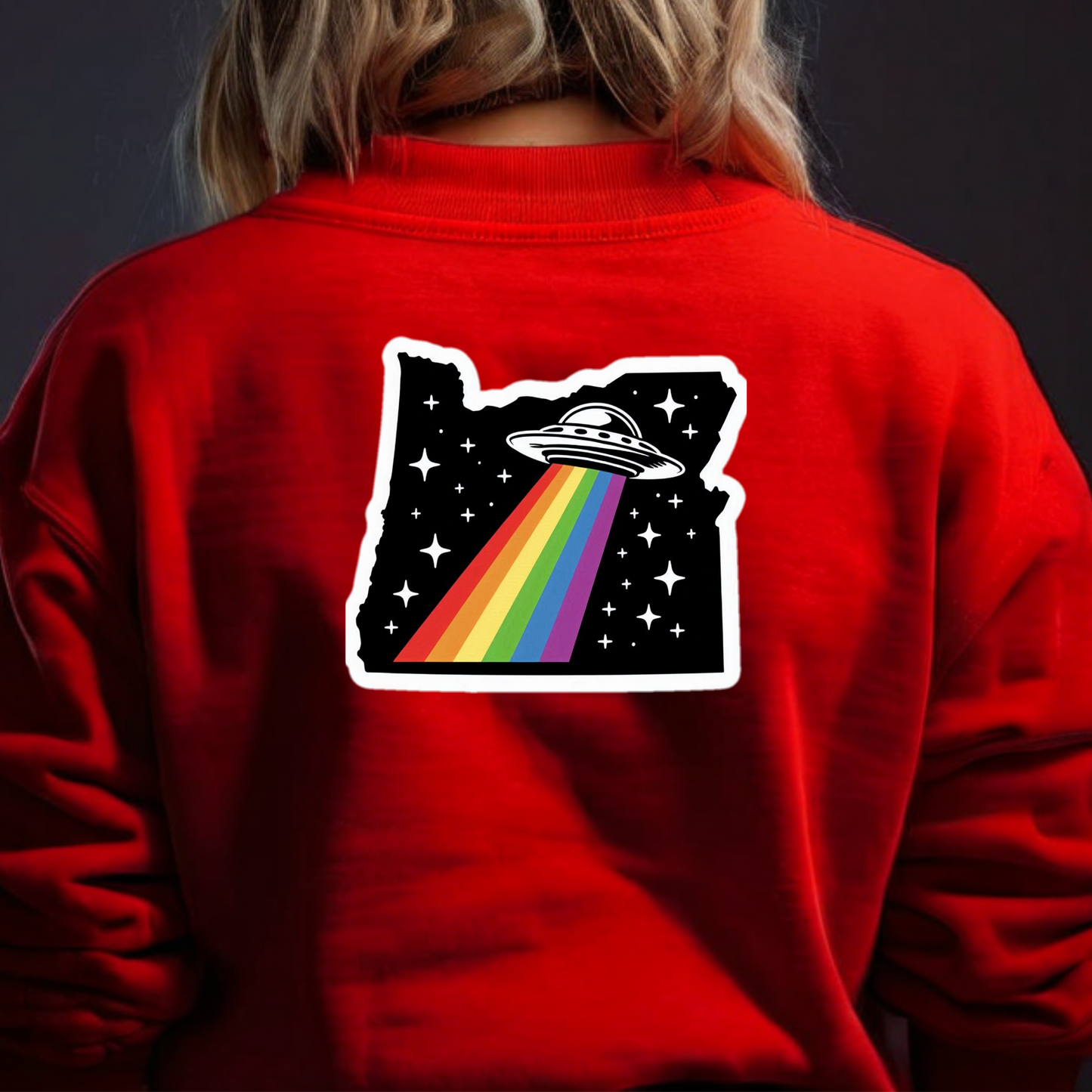 Oregon PRIDE Sweatshirt On The Back