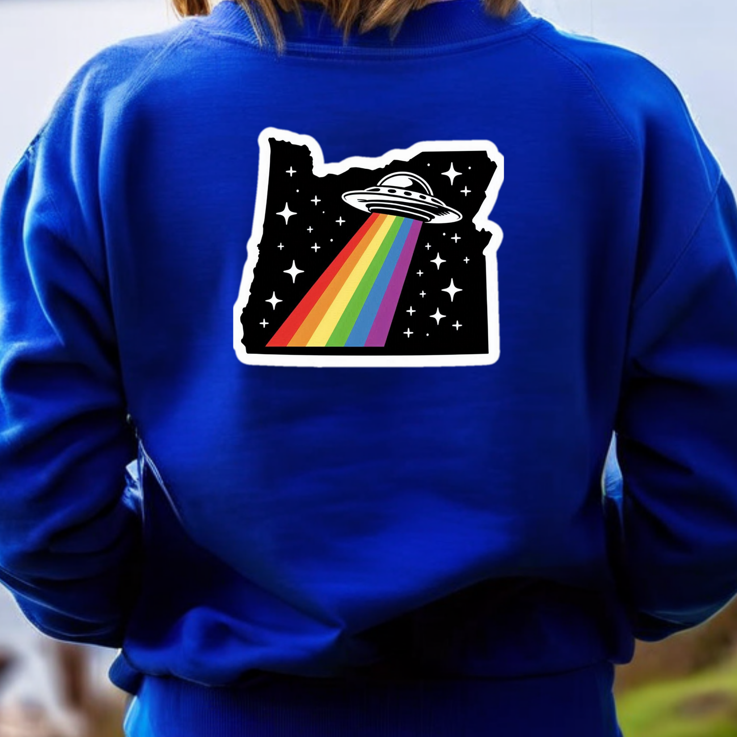 Oregon PRIDE Sweatshirt On The Back