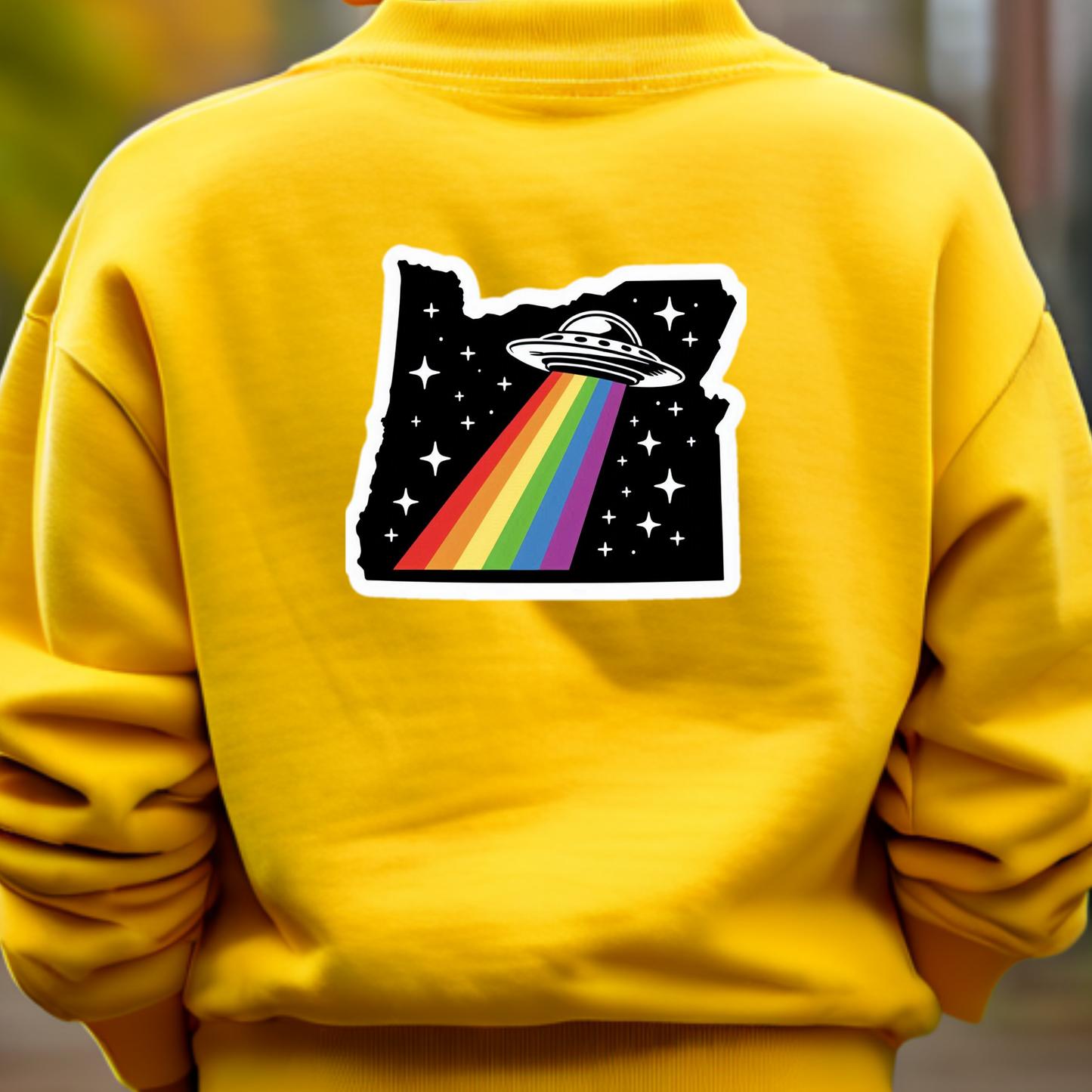 Oregon PRIDE Sweatshirt On The Back
