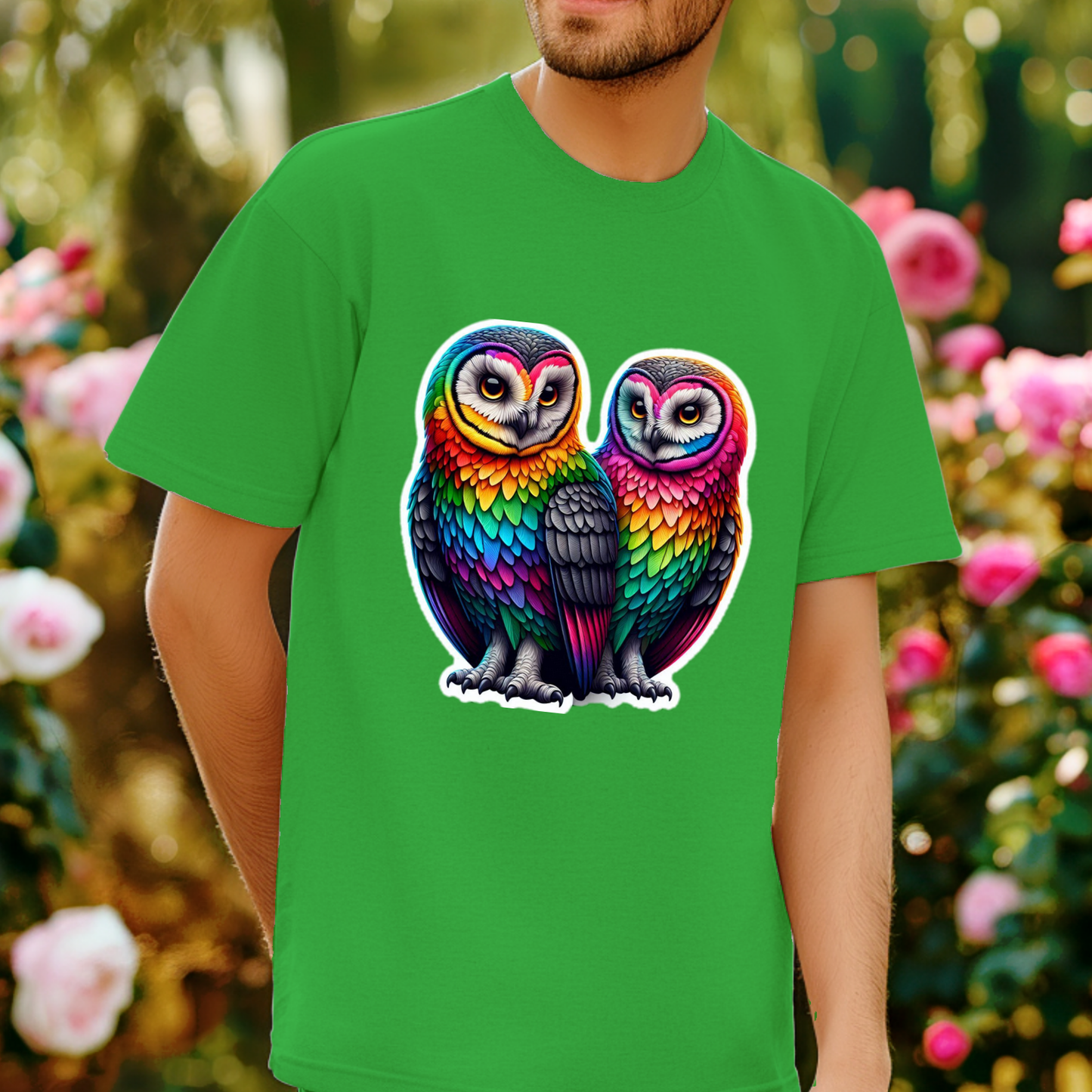 Rainbow Animals T-Shirt Collection: Owl Pair