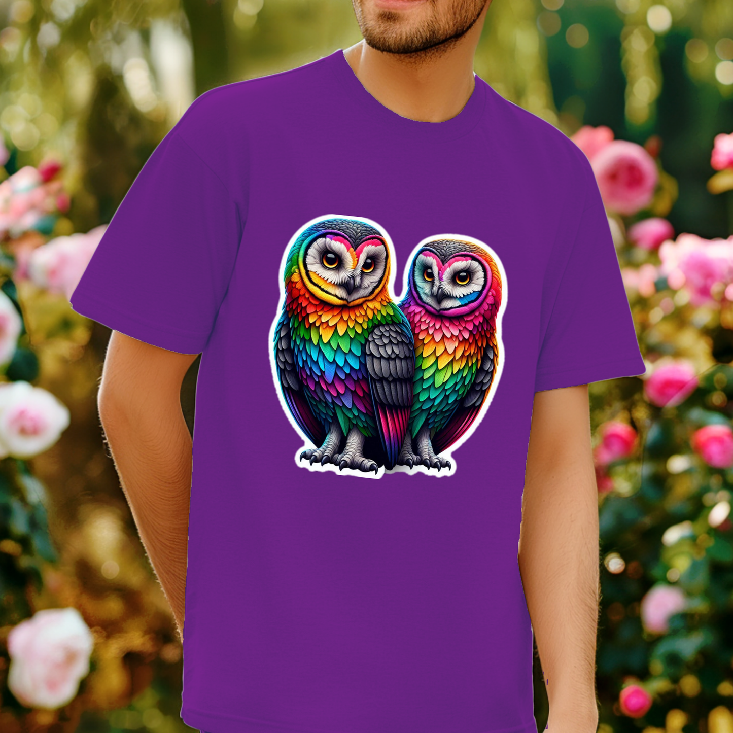 Rainbow Animals T-Shirt Collection: Owl Pair