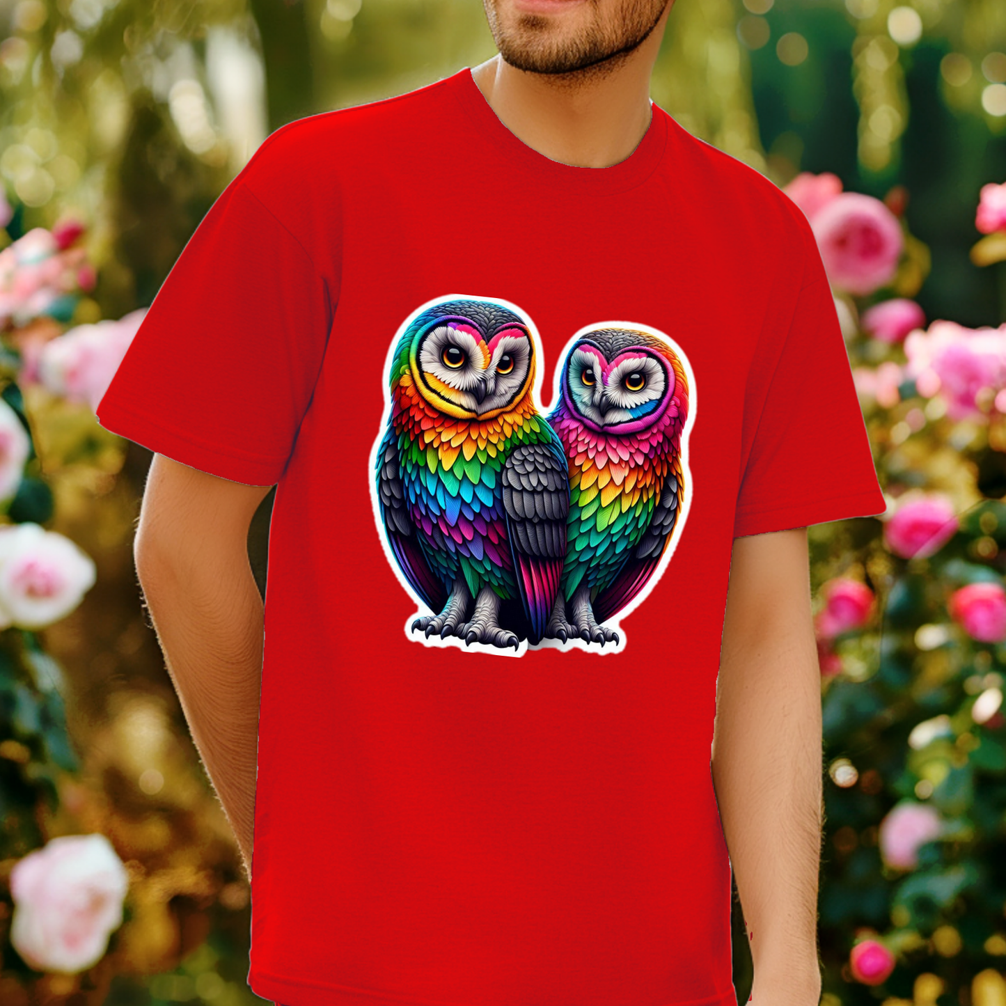 Rainbow Animals T-Shirt Collection: Owl Pair