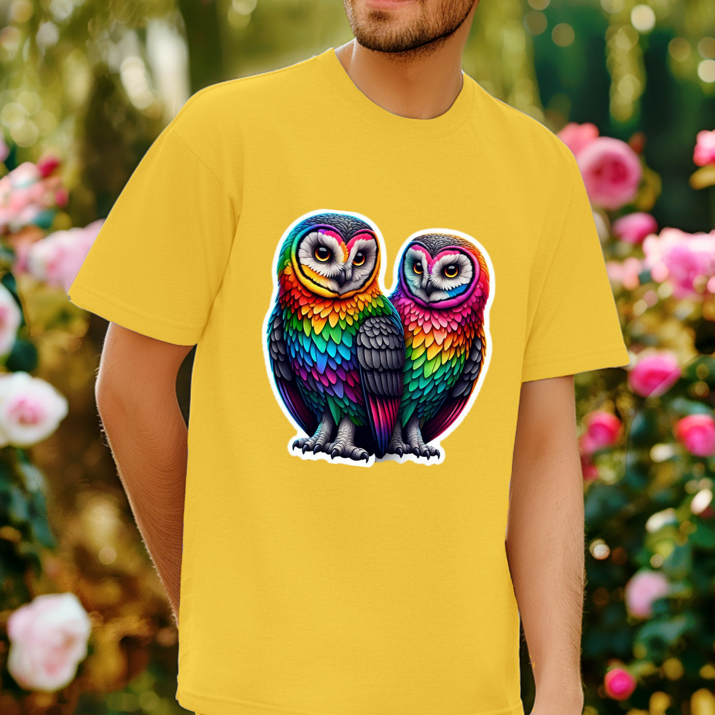 Rainbow Animals T-Shirt Collection: Owl Pair