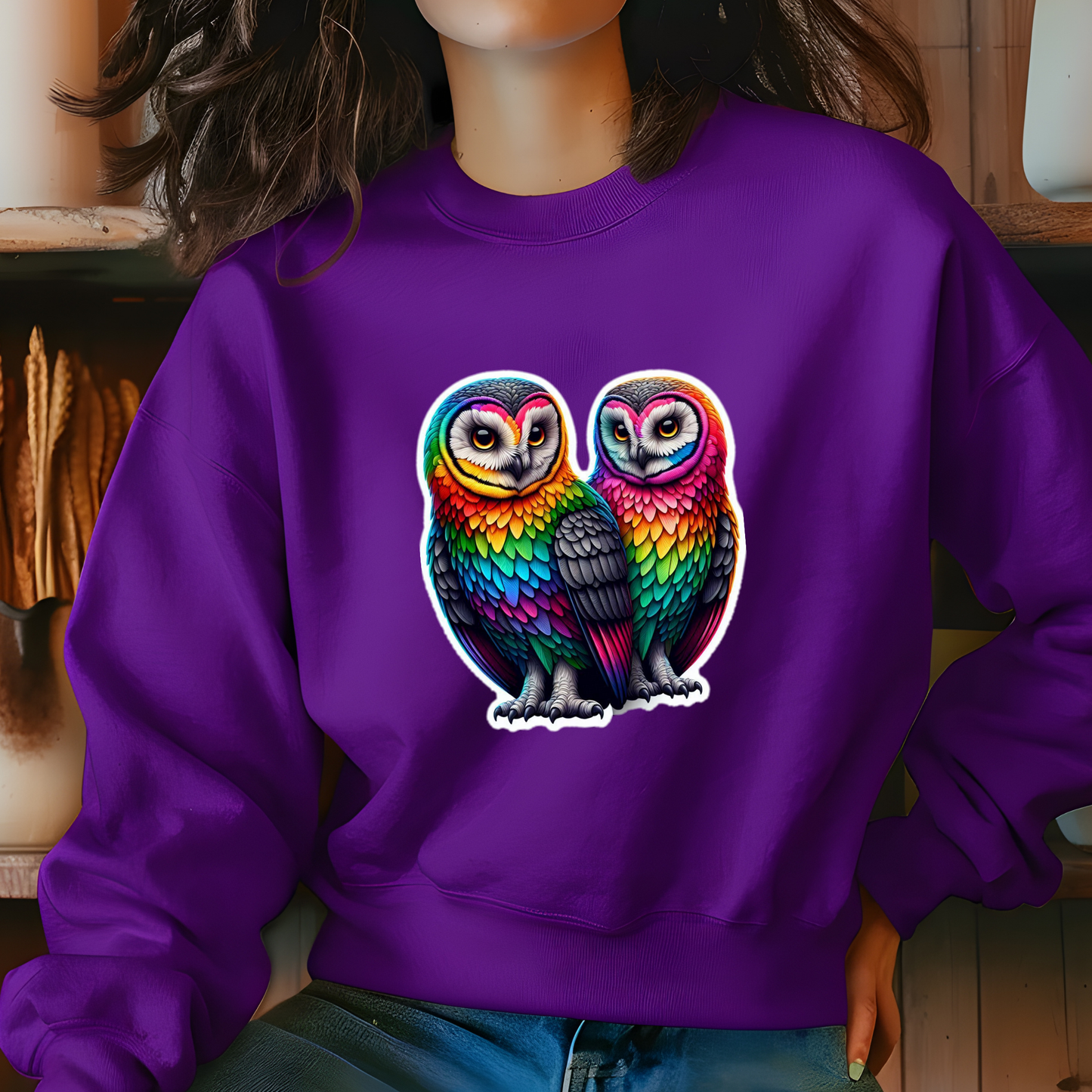 Rainbow Owls Sweatshirt