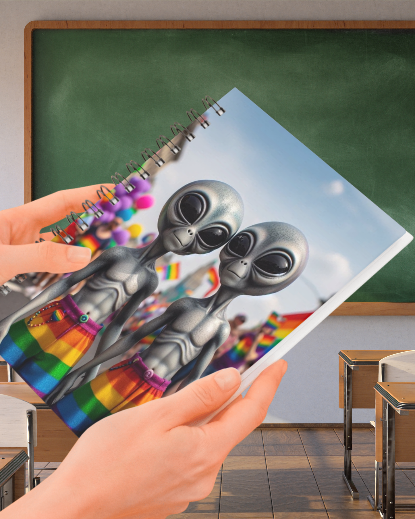 Spiral Notebook - PRIDE Aliens (ruled)