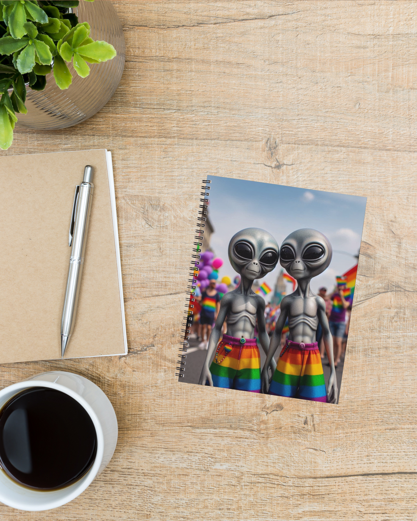 Spiral Notebook - PRIDE Aliens (ruled)