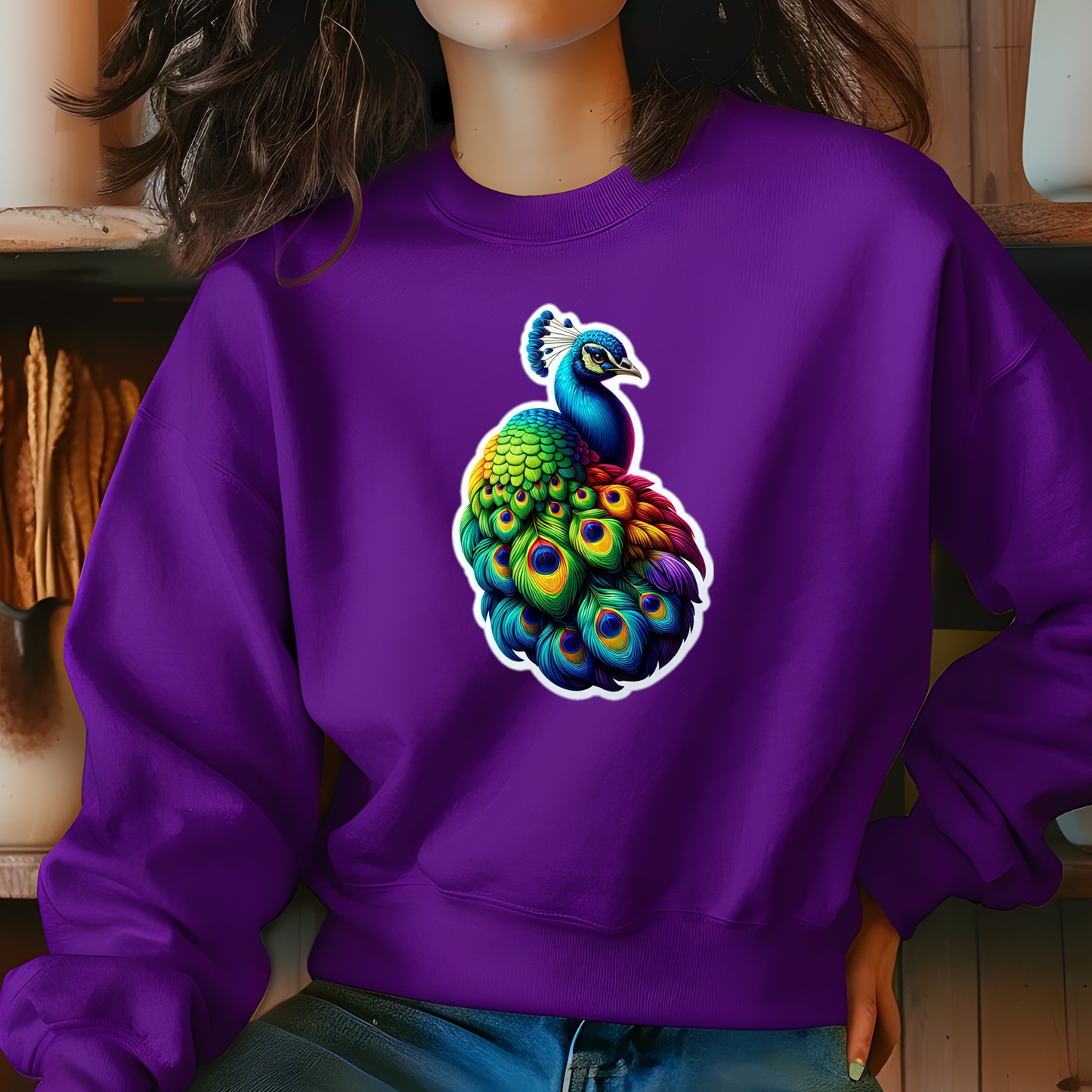 Rainbow Peacock Sweatshirt