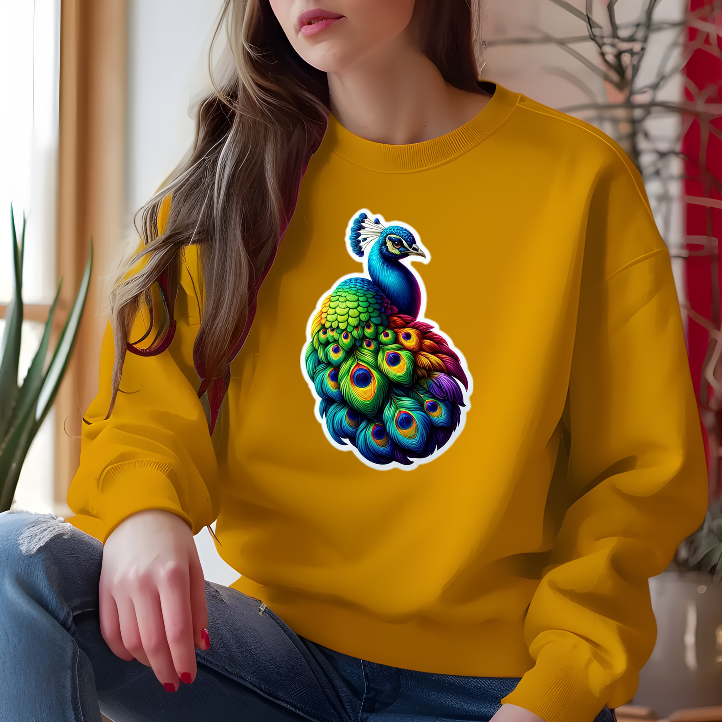 Rainbow Peacock Sweatshirt