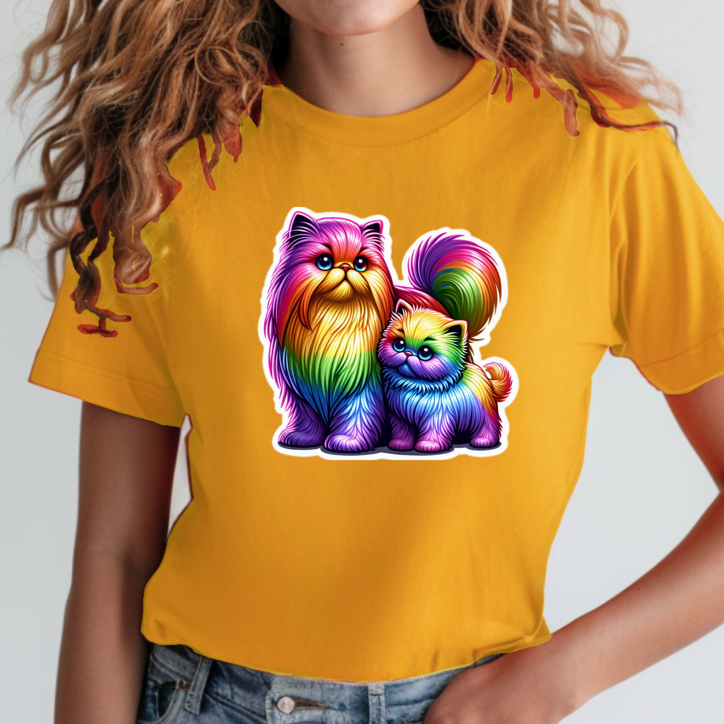 Rainbow Animals T-Shirt Collection: Persian Cats