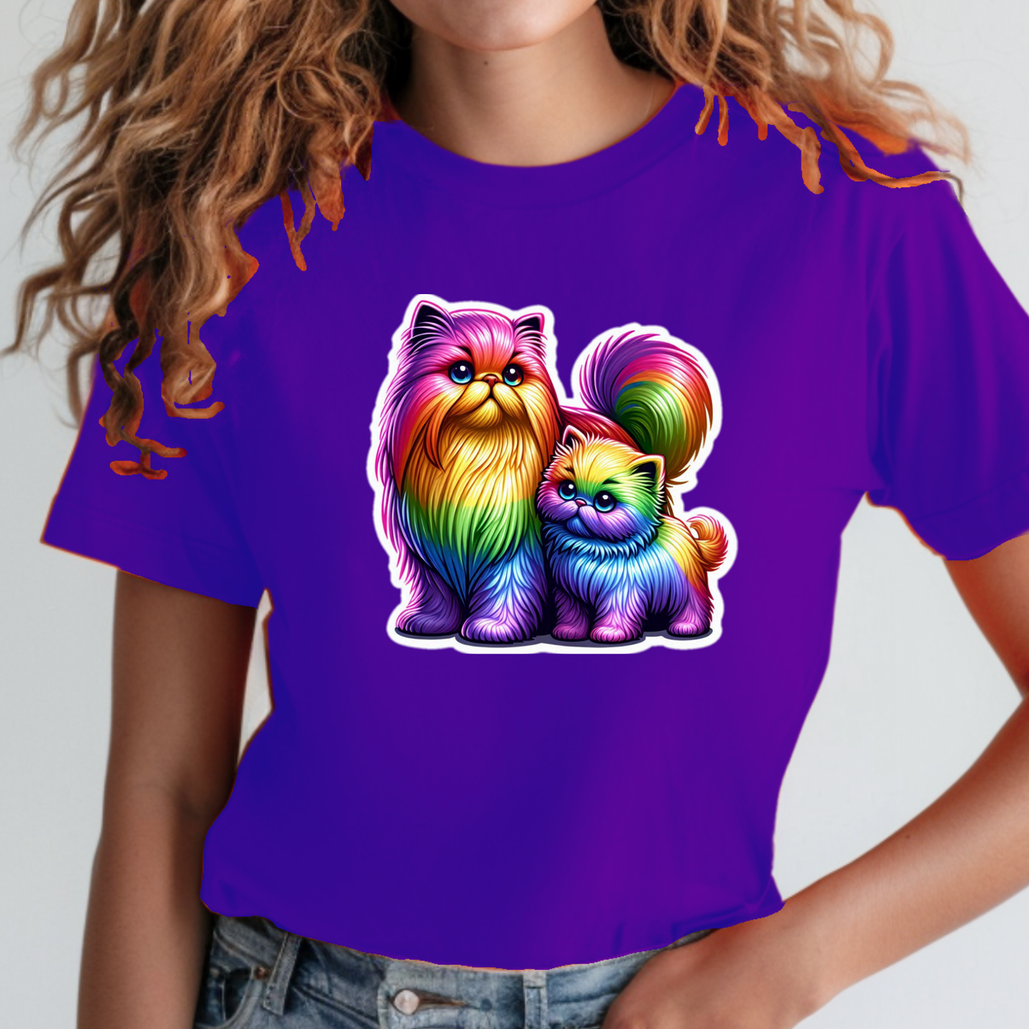 Rainbow Animals T-Shirt Collection: Persian Cats