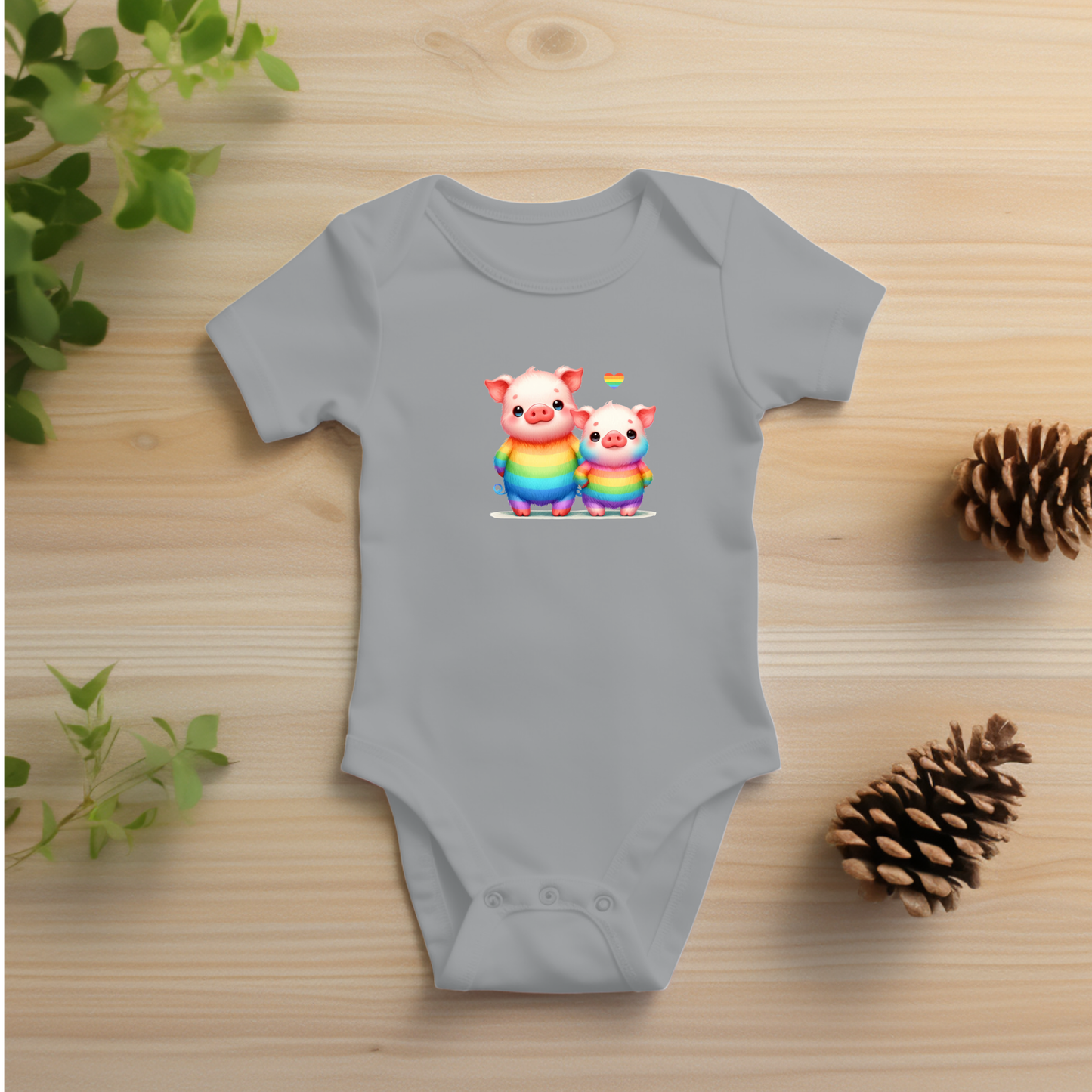 Onesie - Playful Rainbow Piggies