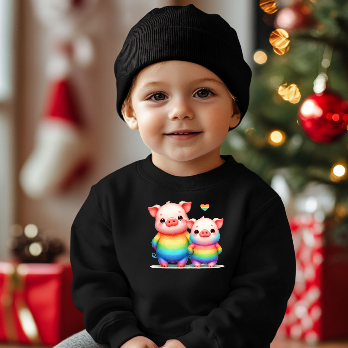 Toddler Sweatshirt - Cute Rainbow Piggies