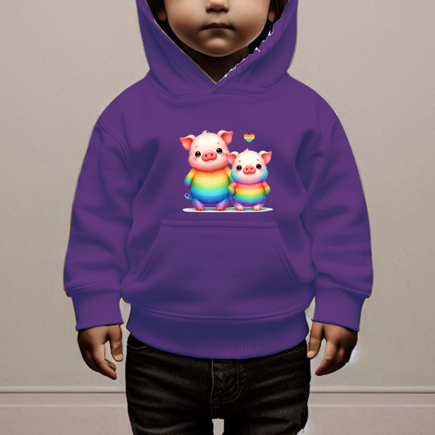 Rainbow Piggies Toddler Hoodie-