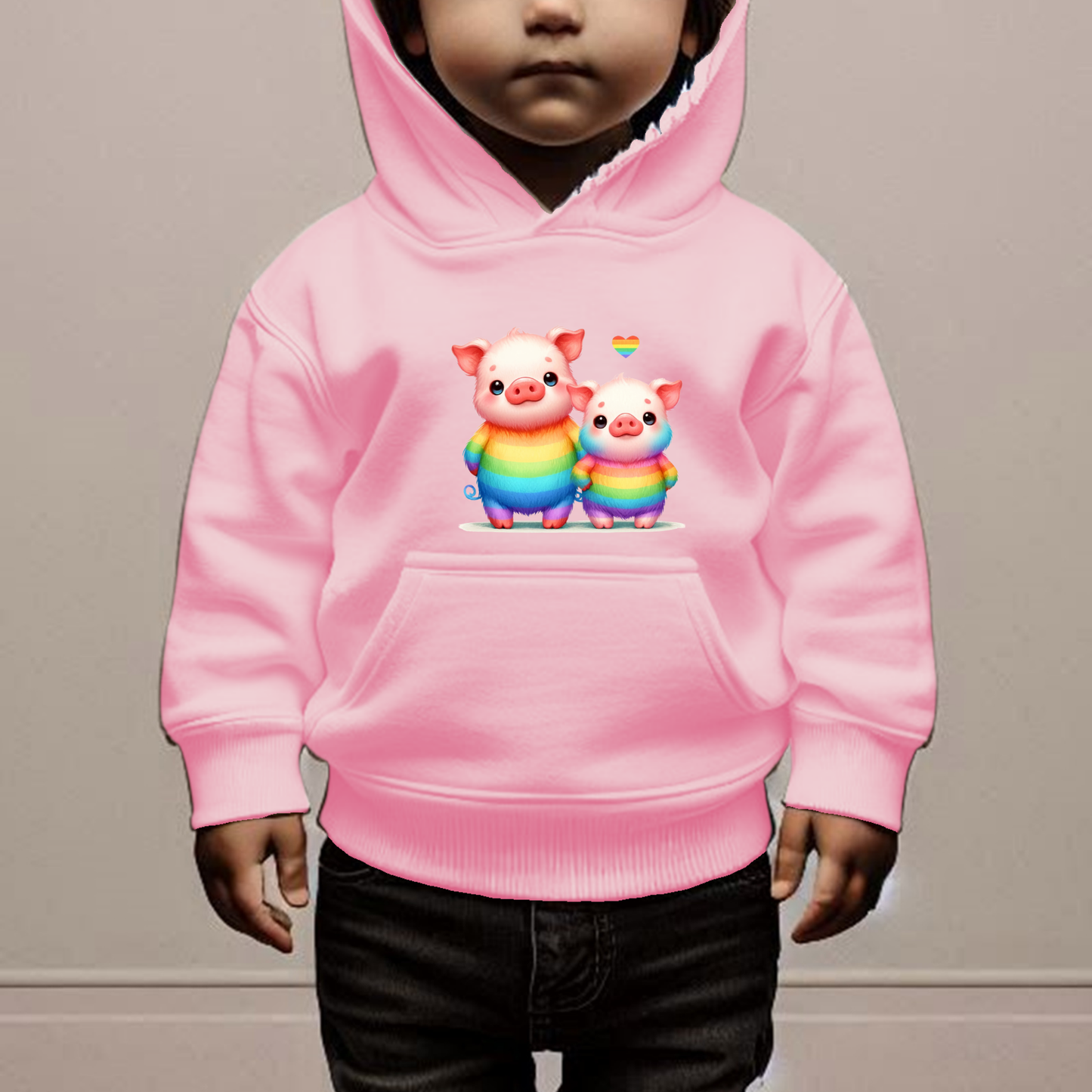 Rainbow Piggies Toddler Hoodie-