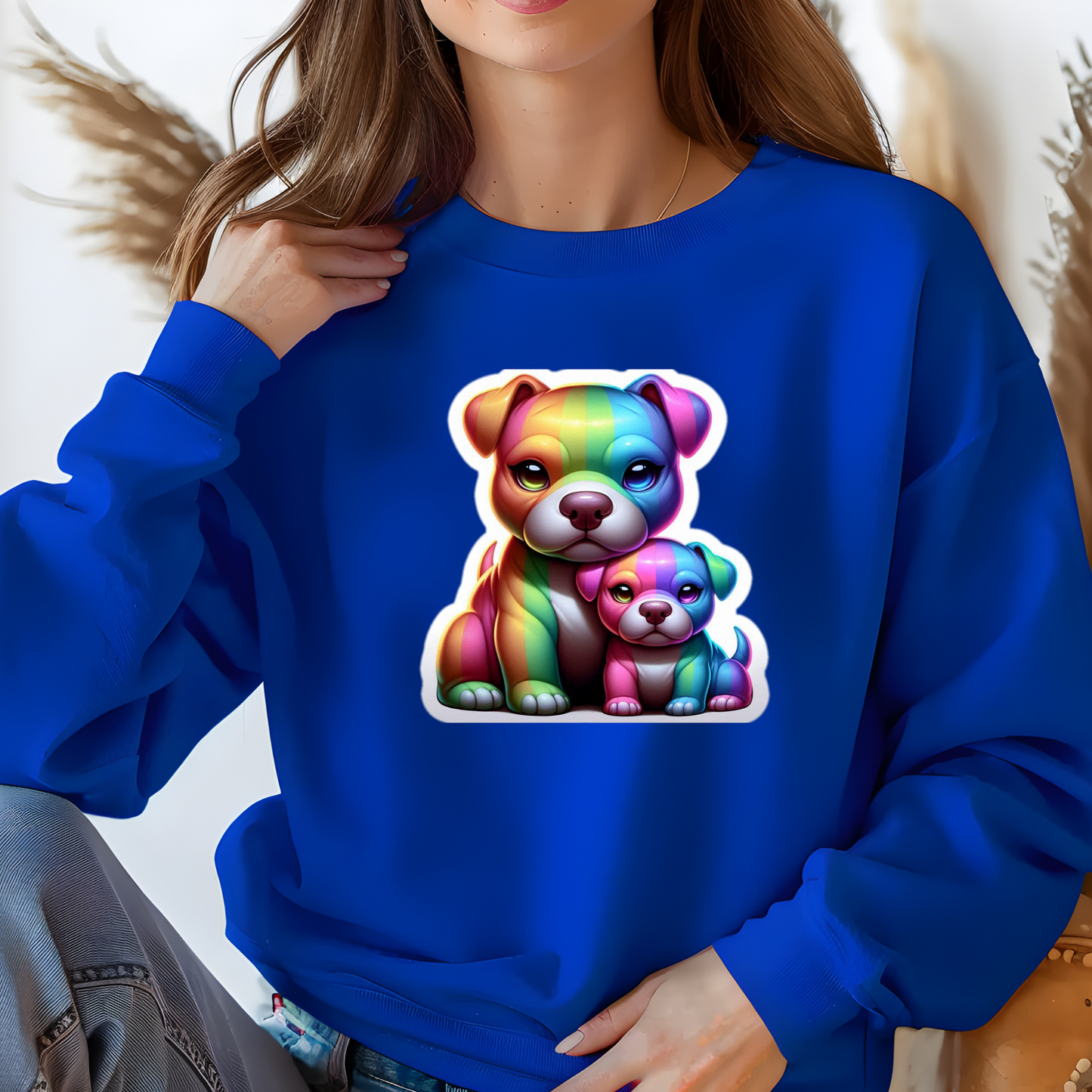 Rainbow American Staffordshire Terriers Sweatshirt