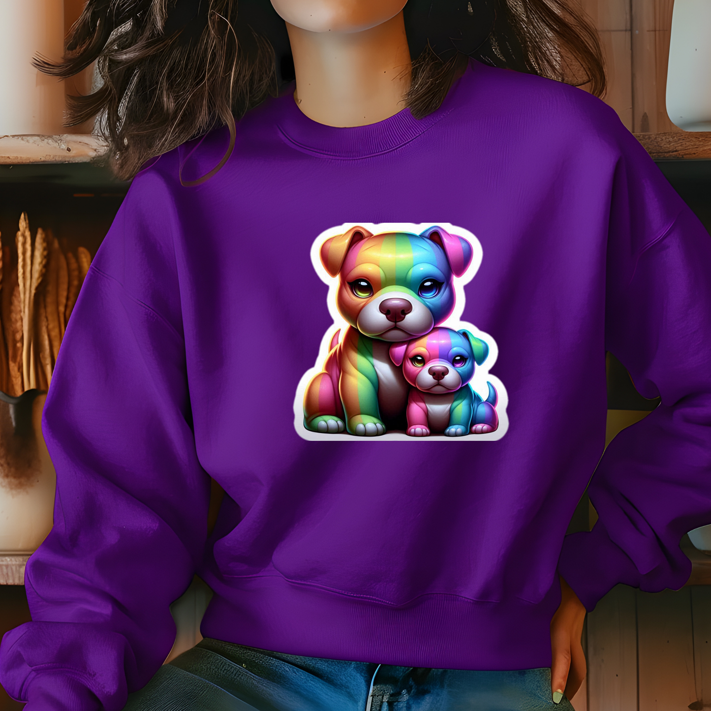 Rainbow American Staffordshire Terriers Sweatshirt