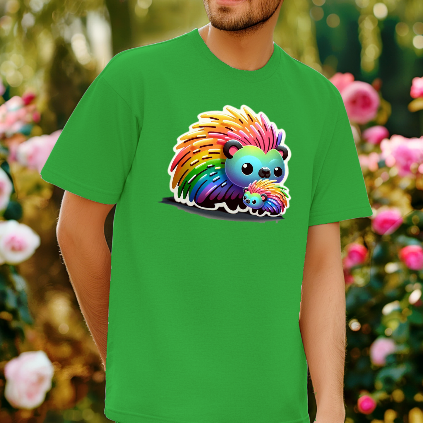 Rainbow Animals T-Shirt Collection: Adorable Porcupines