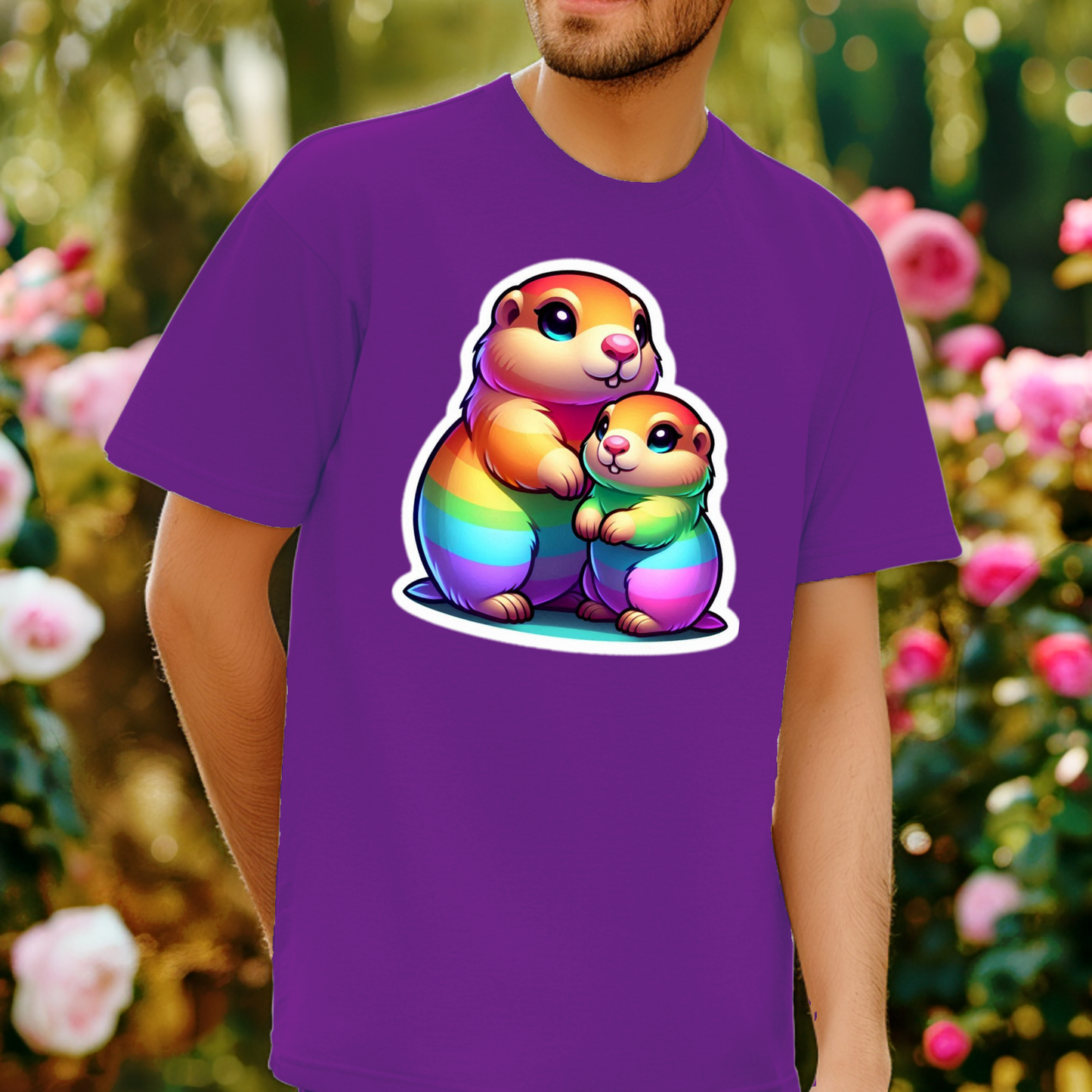 Rainbow Animals T-Shirt Collection: Prairie Dog and Pup