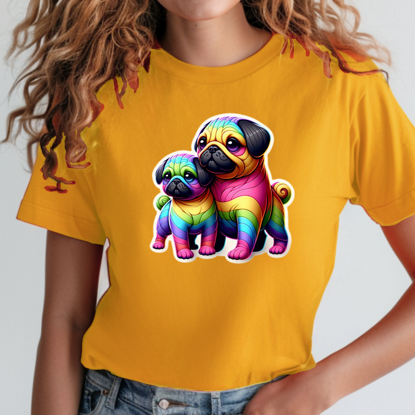 Rainbow Animals T-Shirt Collection: Pugs