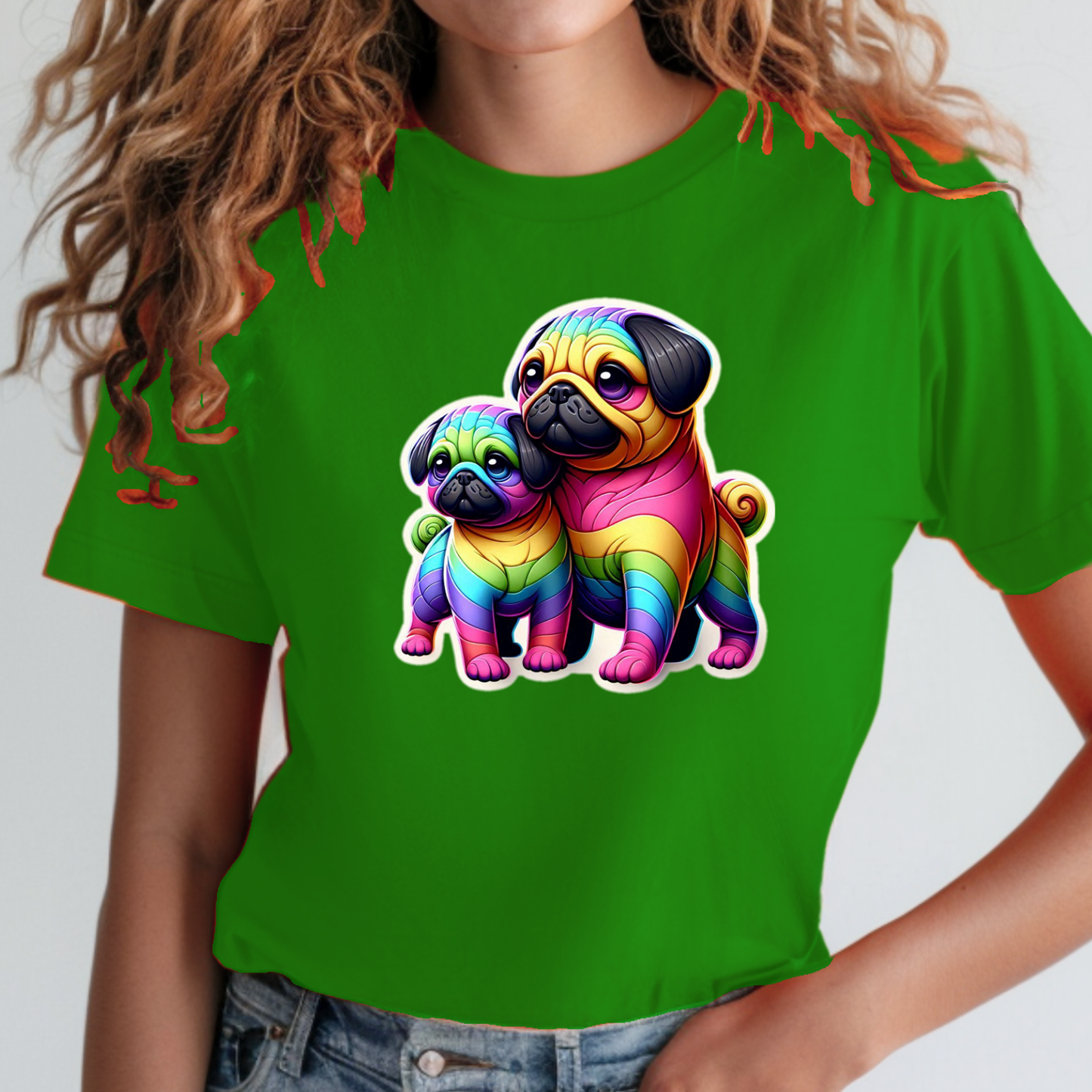 Rainbow Animals T-Shirt Collection: Pugs